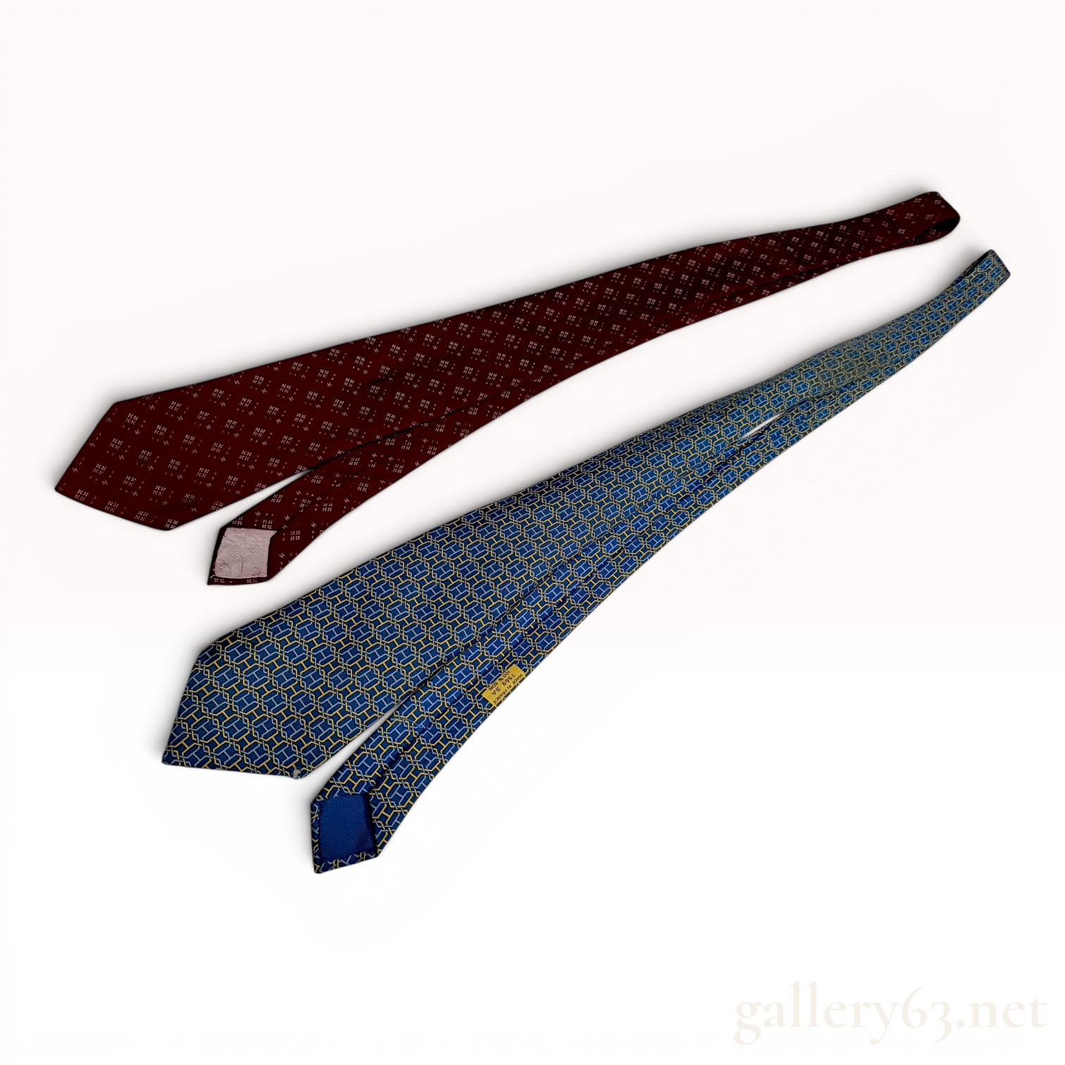 Two Designer Silk Neckties by Chanel and Hermes