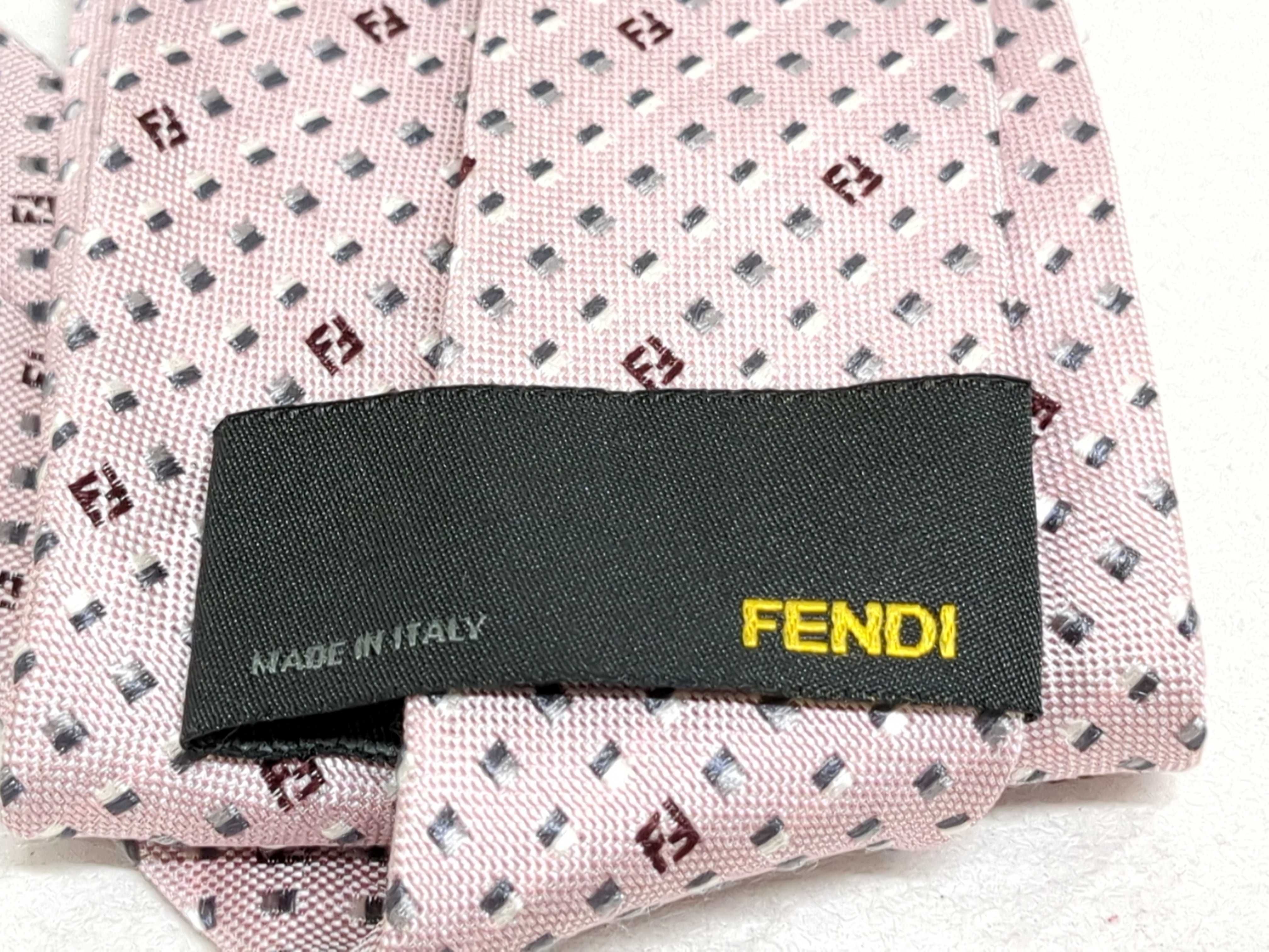A Group of Five Designer Silk Neckties Including Fendi, Celine, and Yves Saint Laurent