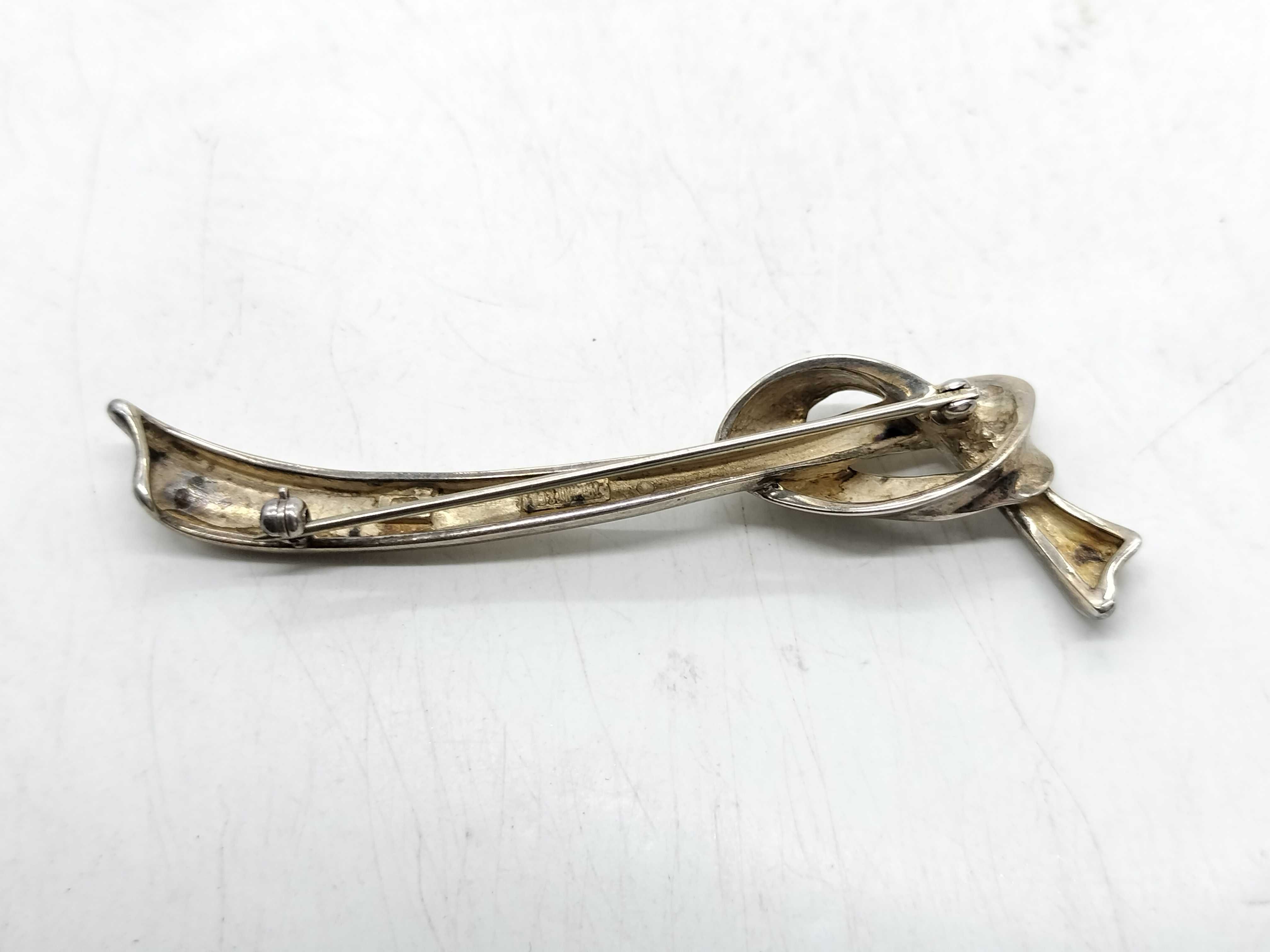 Tiffany & Co. Sterling Silver Modernist Ribbon Knot Brooch