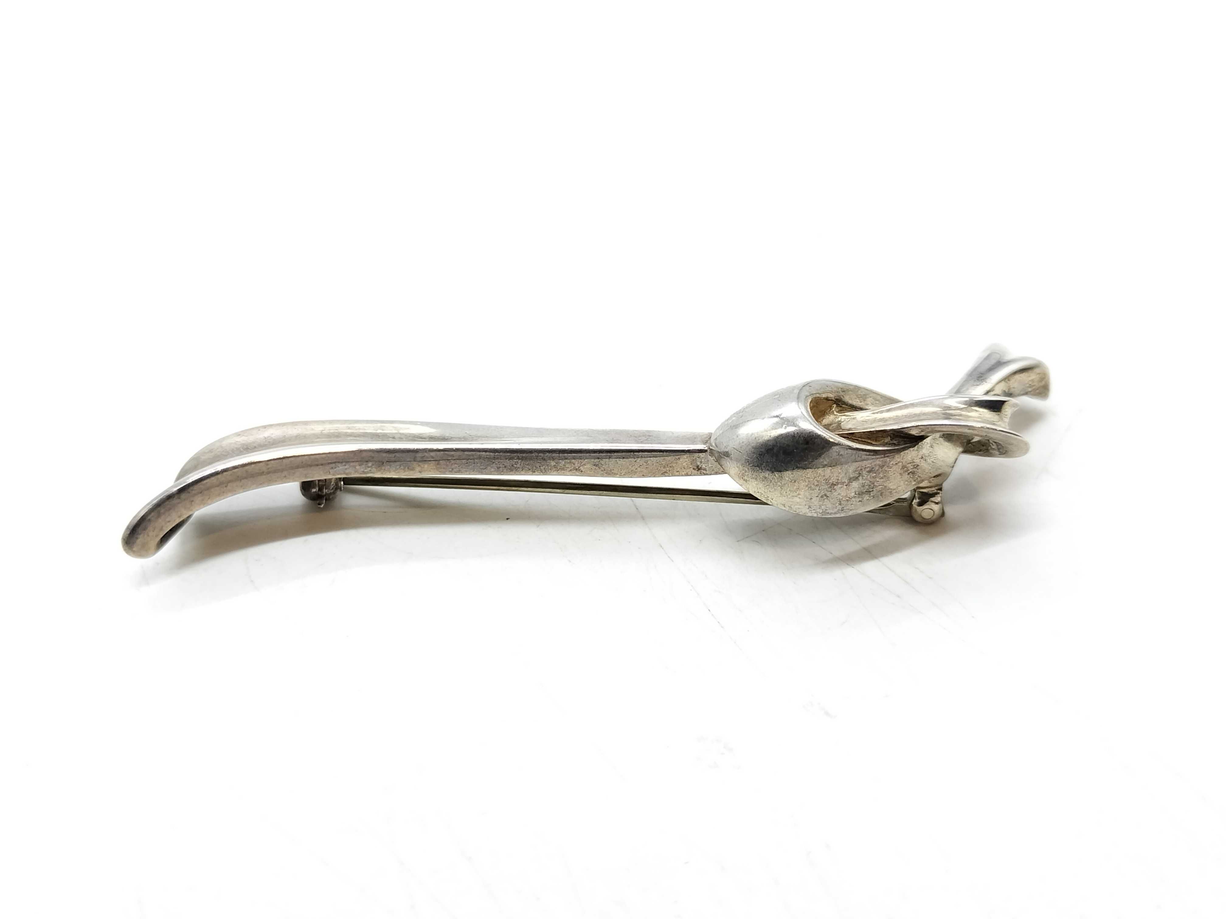 Tiffany & Co. Sterling Silver Modernist Ribbon Knot Brooch