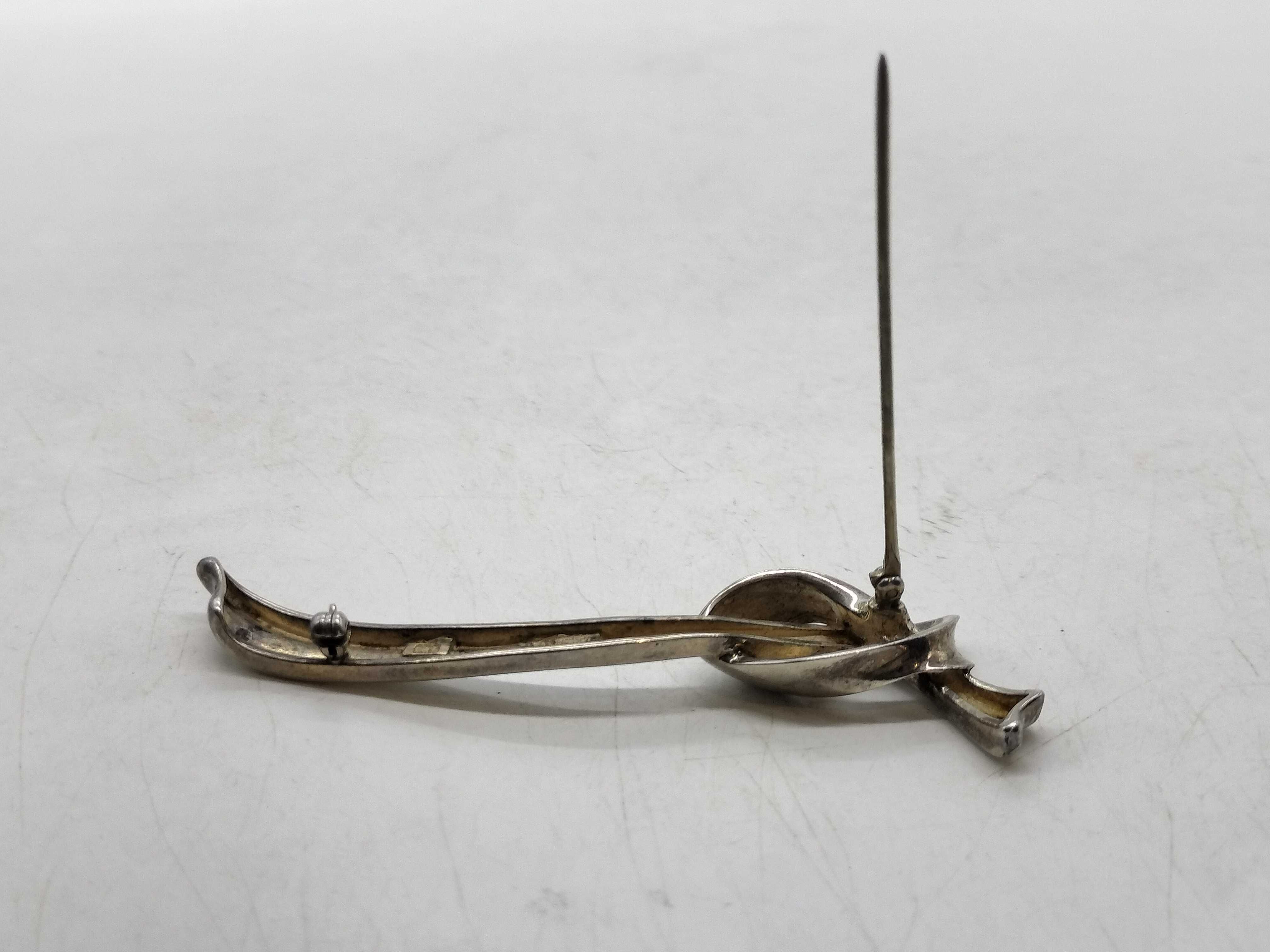 Tiffany & Co. Sterling Silver Modernist Ribbon Knot Brooch