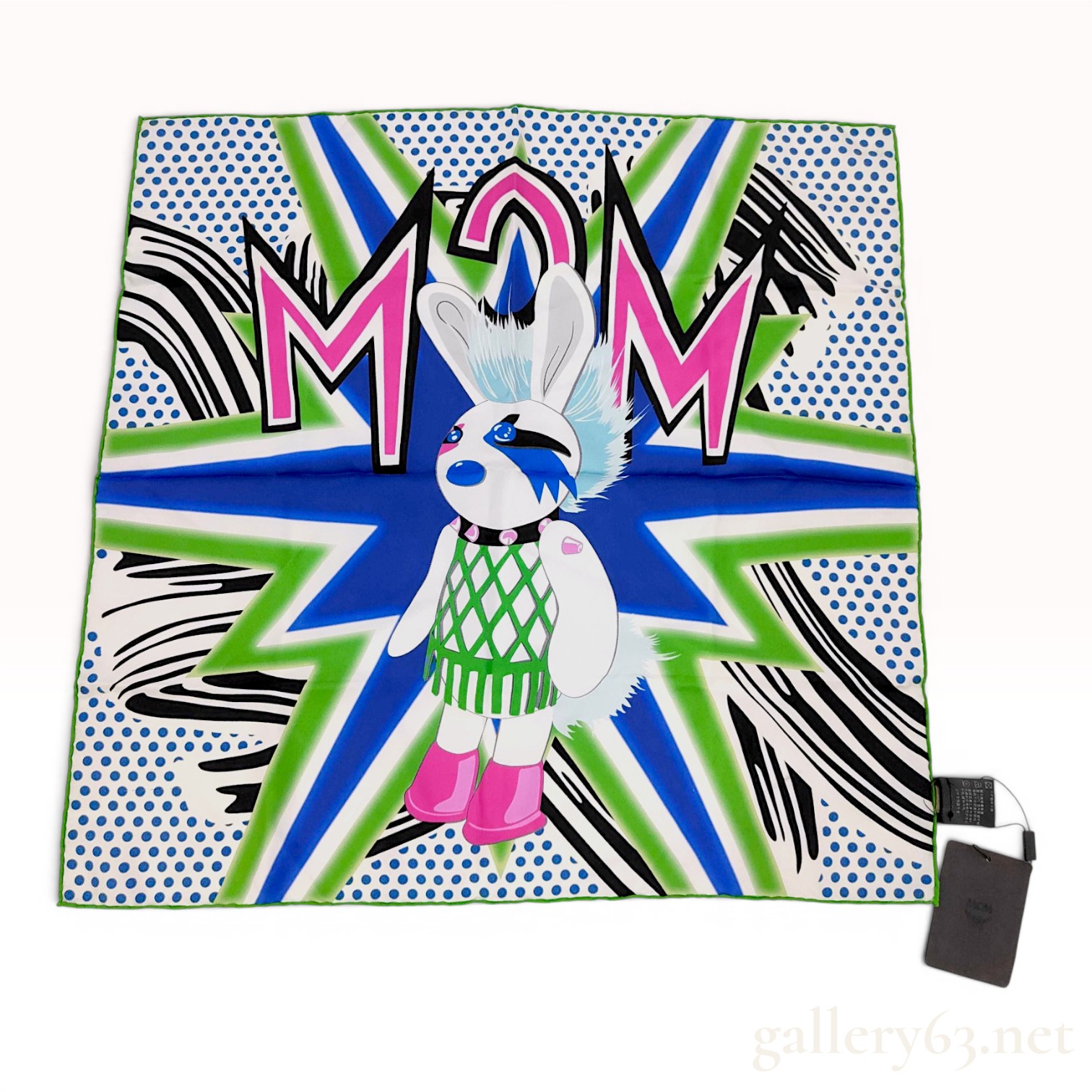 MCM Mulberry Silk Cyber Rabbit Scarf from the 2017 Spring/Summer Punk Ethos Collection