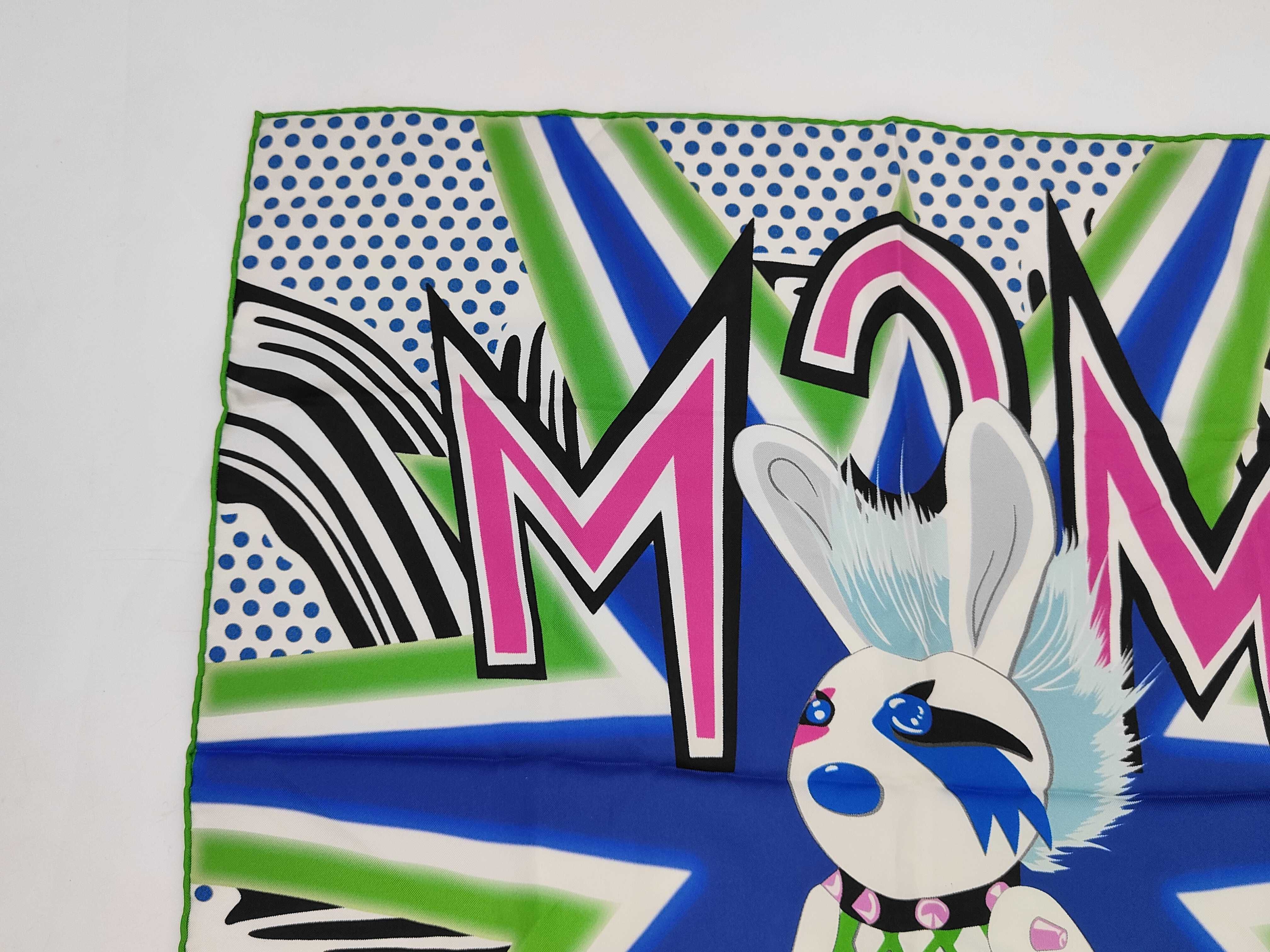 MCM Mulberry Silk Cyber Rabbit Scarf from the 2017 Spring/Summer Punk Ethos Collection