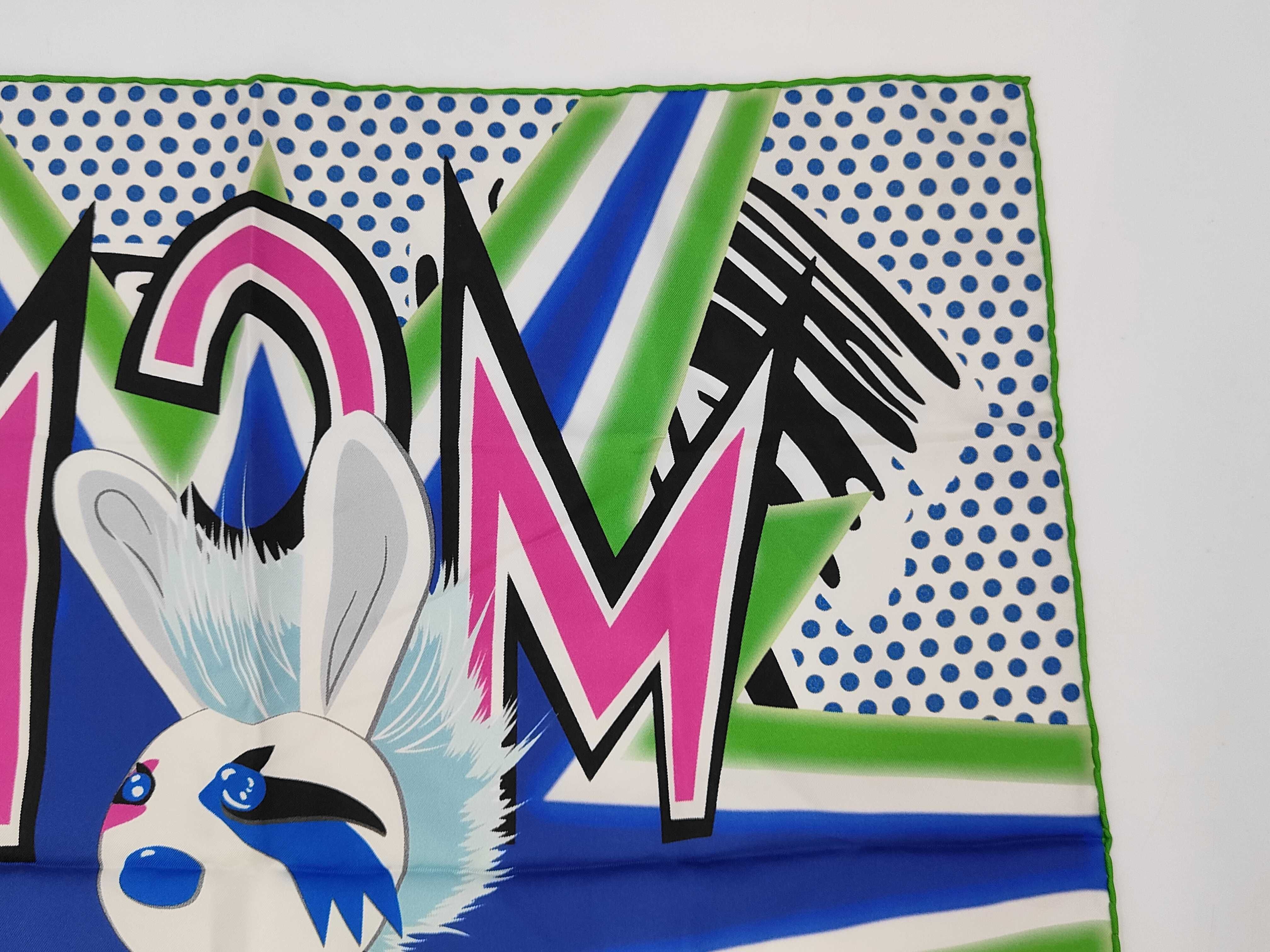 MCM Mulberry Silk Cyber Rabbit Scarf from the 2017 Spring/Summer Punk Ethos Collection