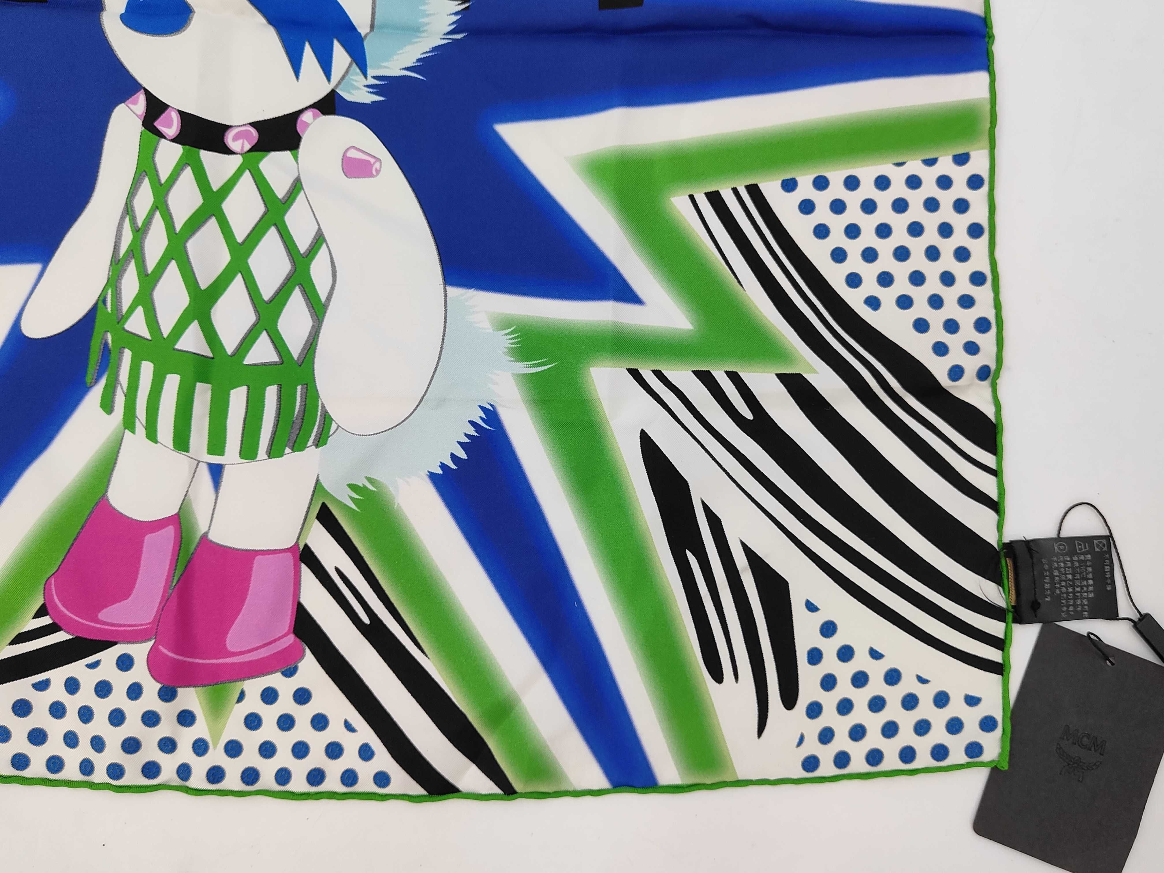 MCM Mulberry Silk Cyber Rabbit Scarf from the 2017 Spring/Summer Punk Ethos Collection