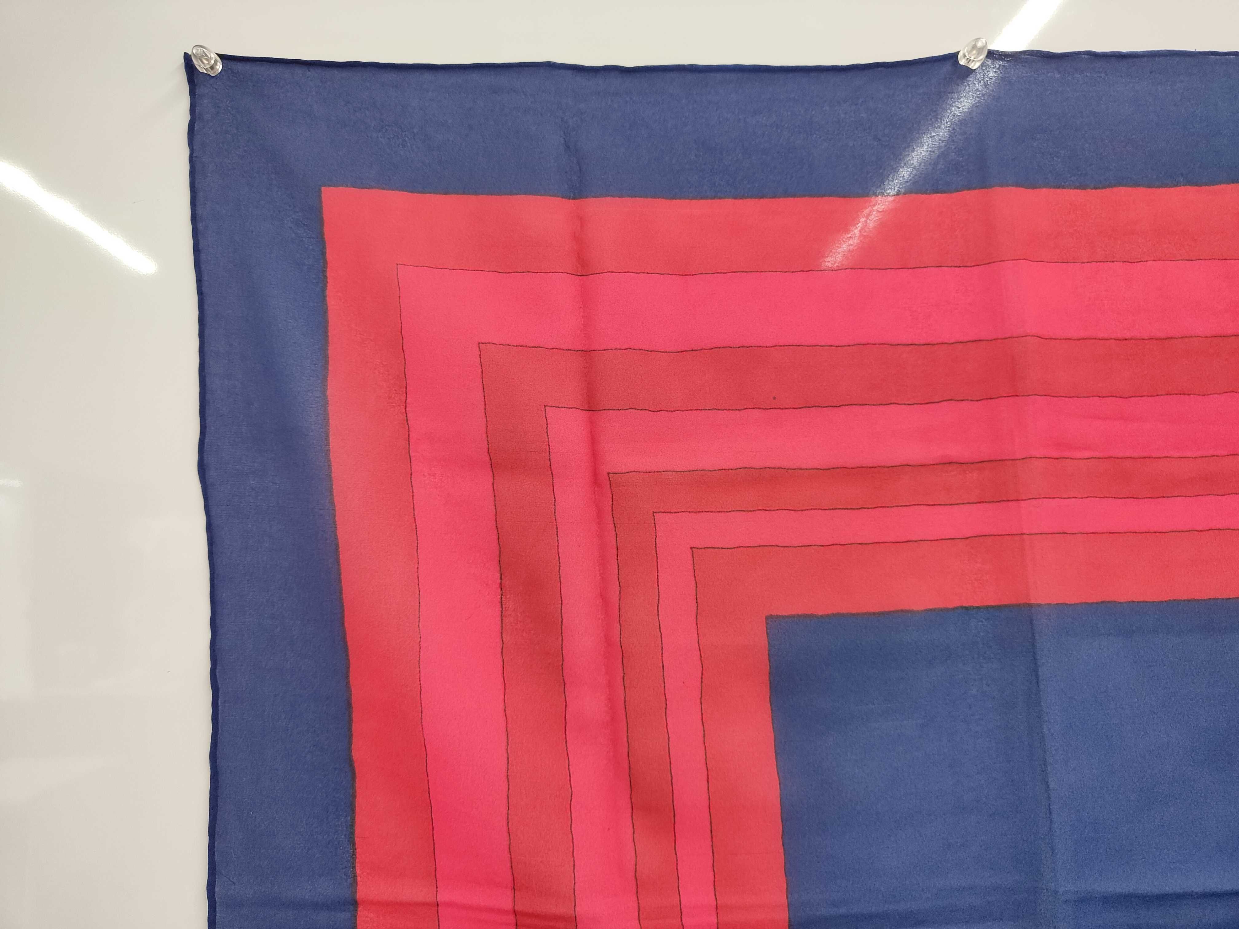 Yves Saint Laurent Silk Chiffon Geometric Square Scarf