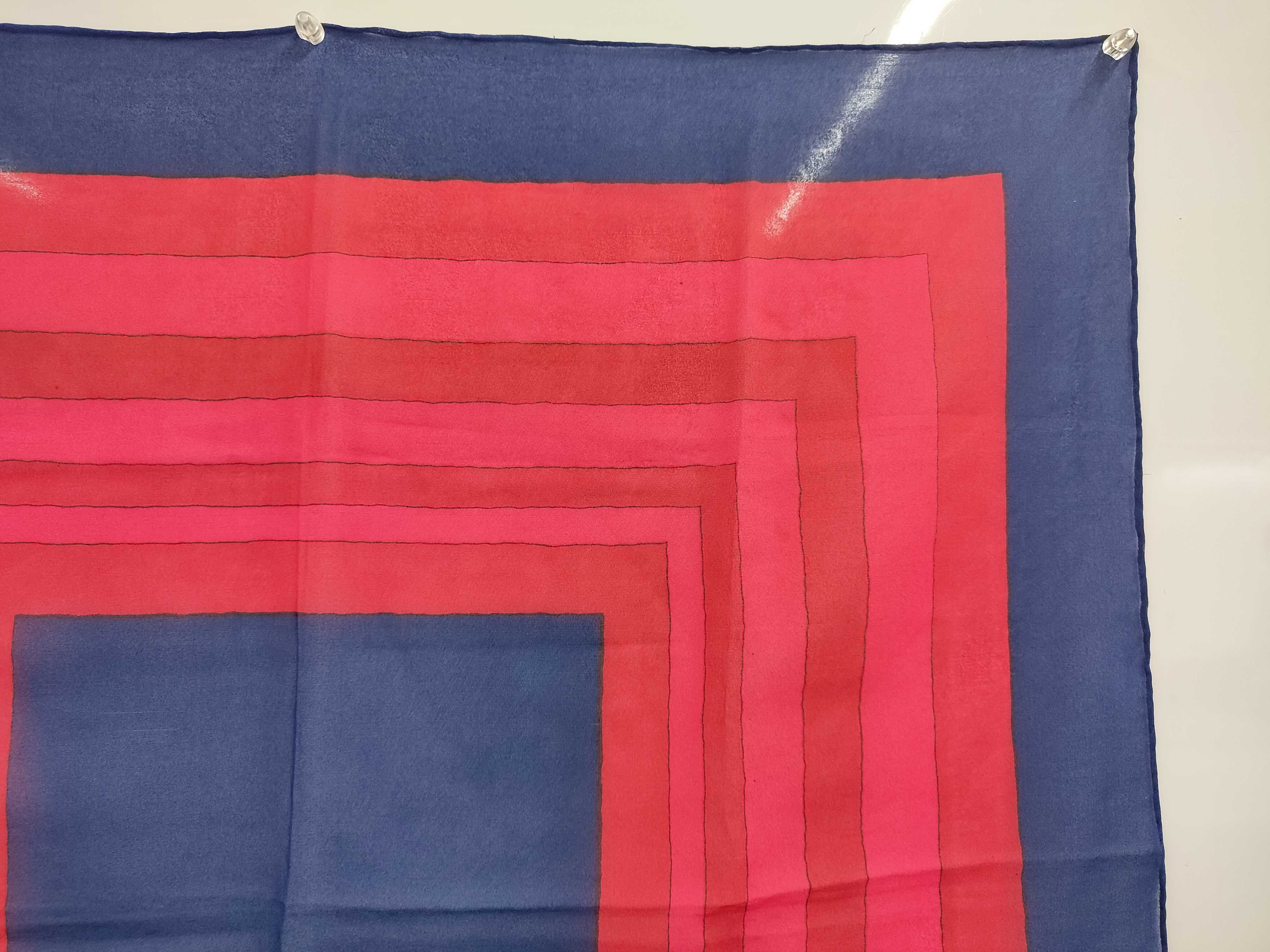 Yves Saint Laurent Silk Chiffon Geometric Square Scarf