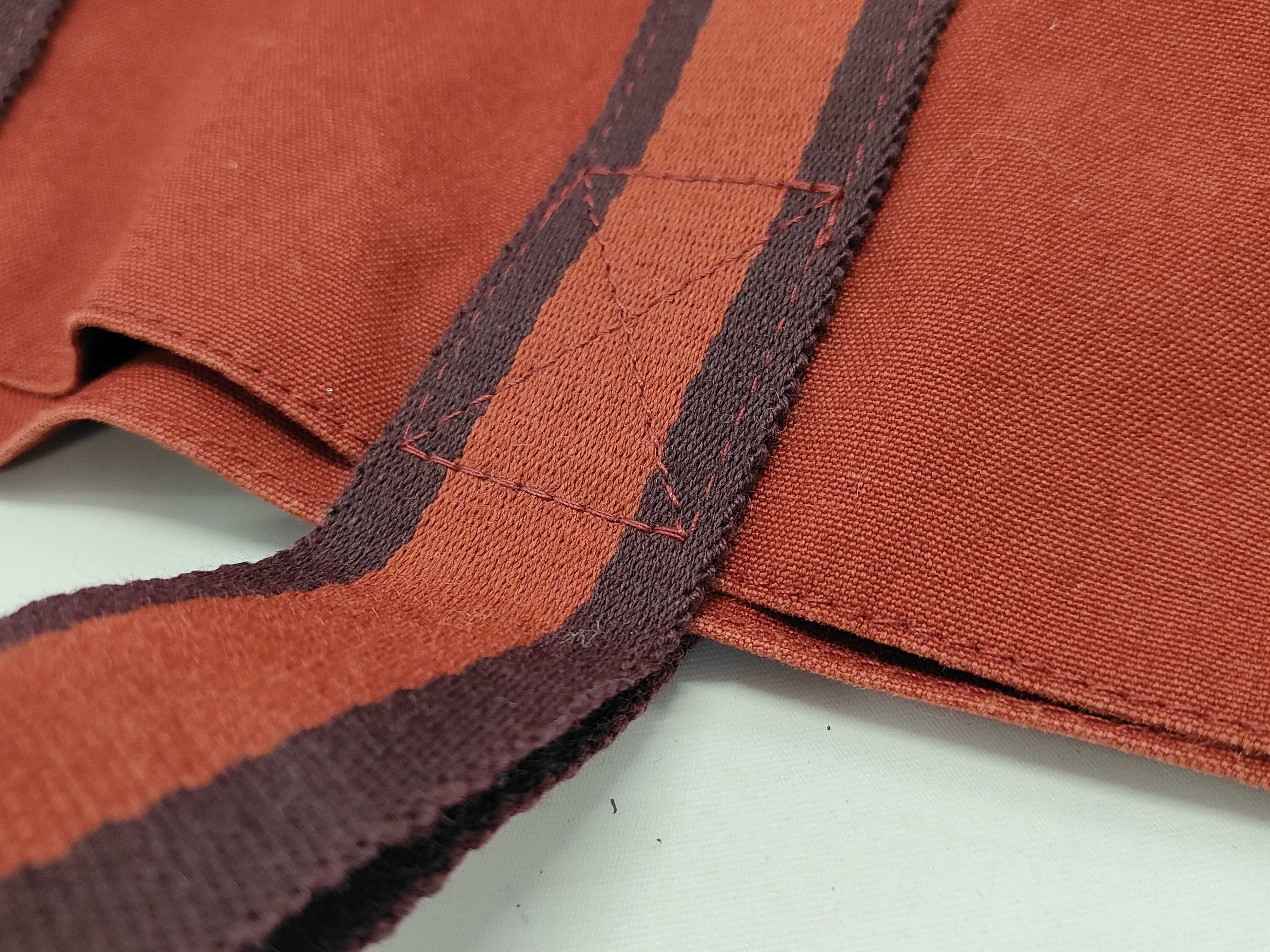Hermes Red Canvas Fourre-Tout Cabas Tote Bag
