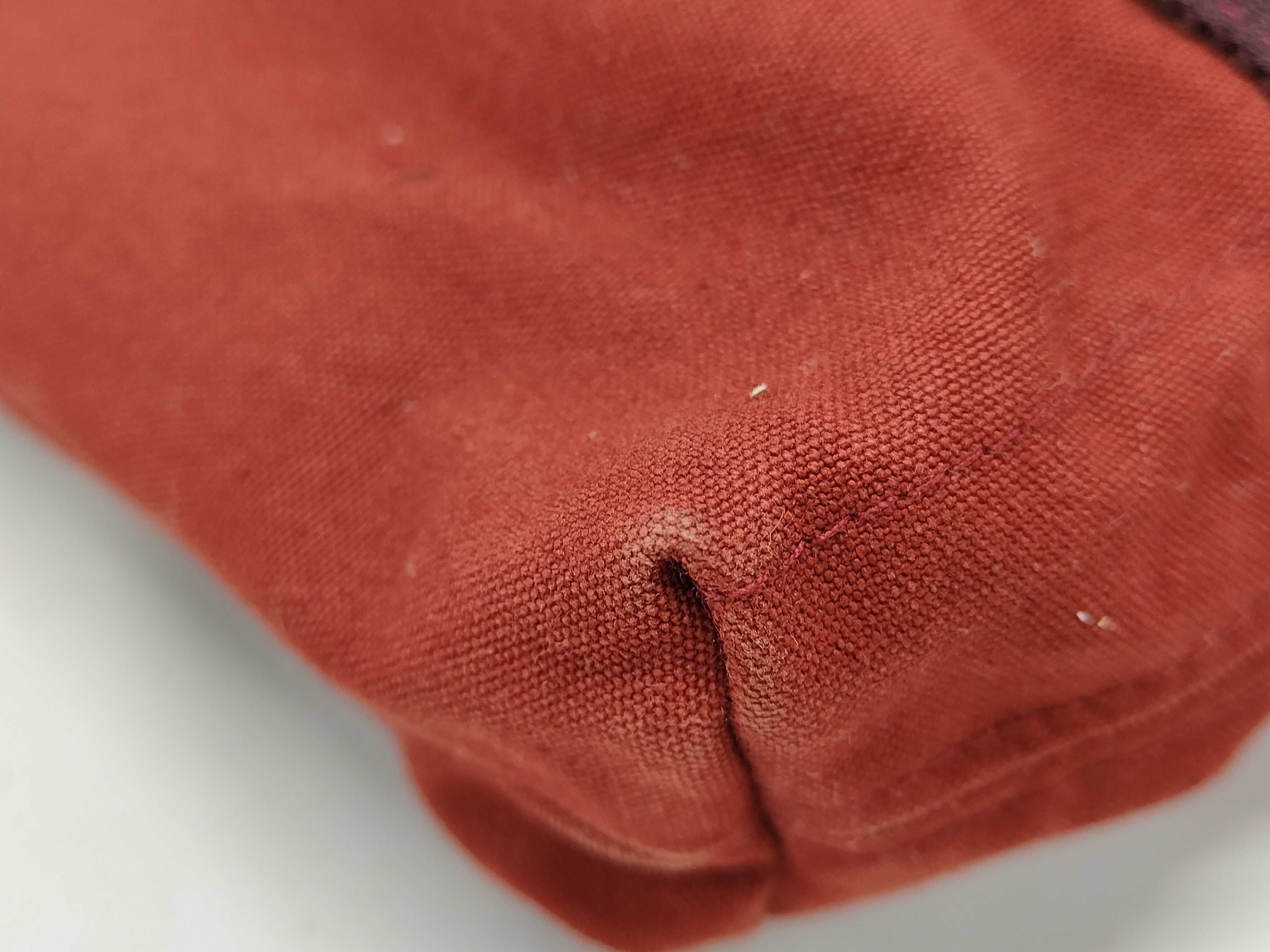 Hermes Red Canvas Fourre-Tout Cabas Tote Bag