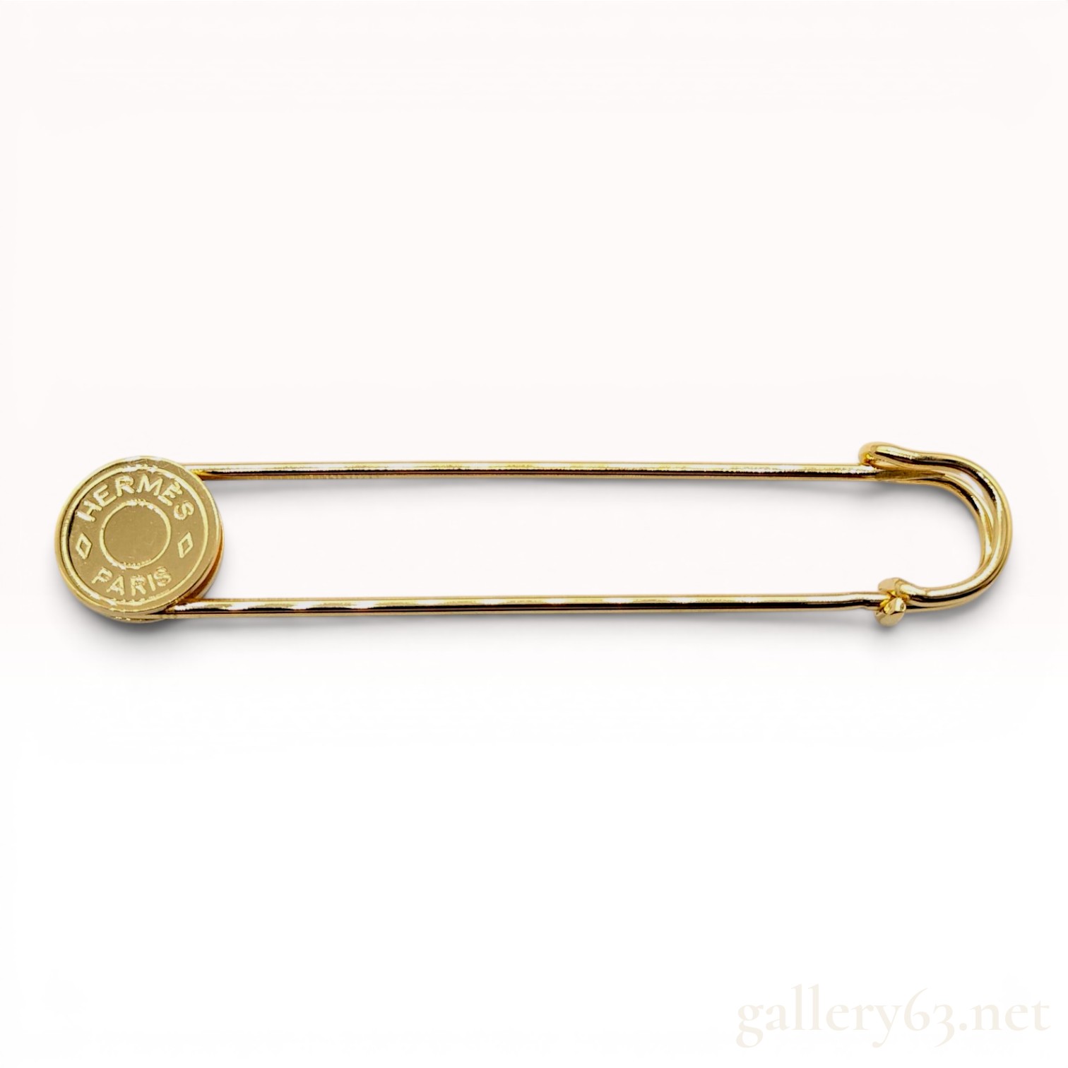 Hermes Gold-Plated Clou de Selle Safety Pin Brooch