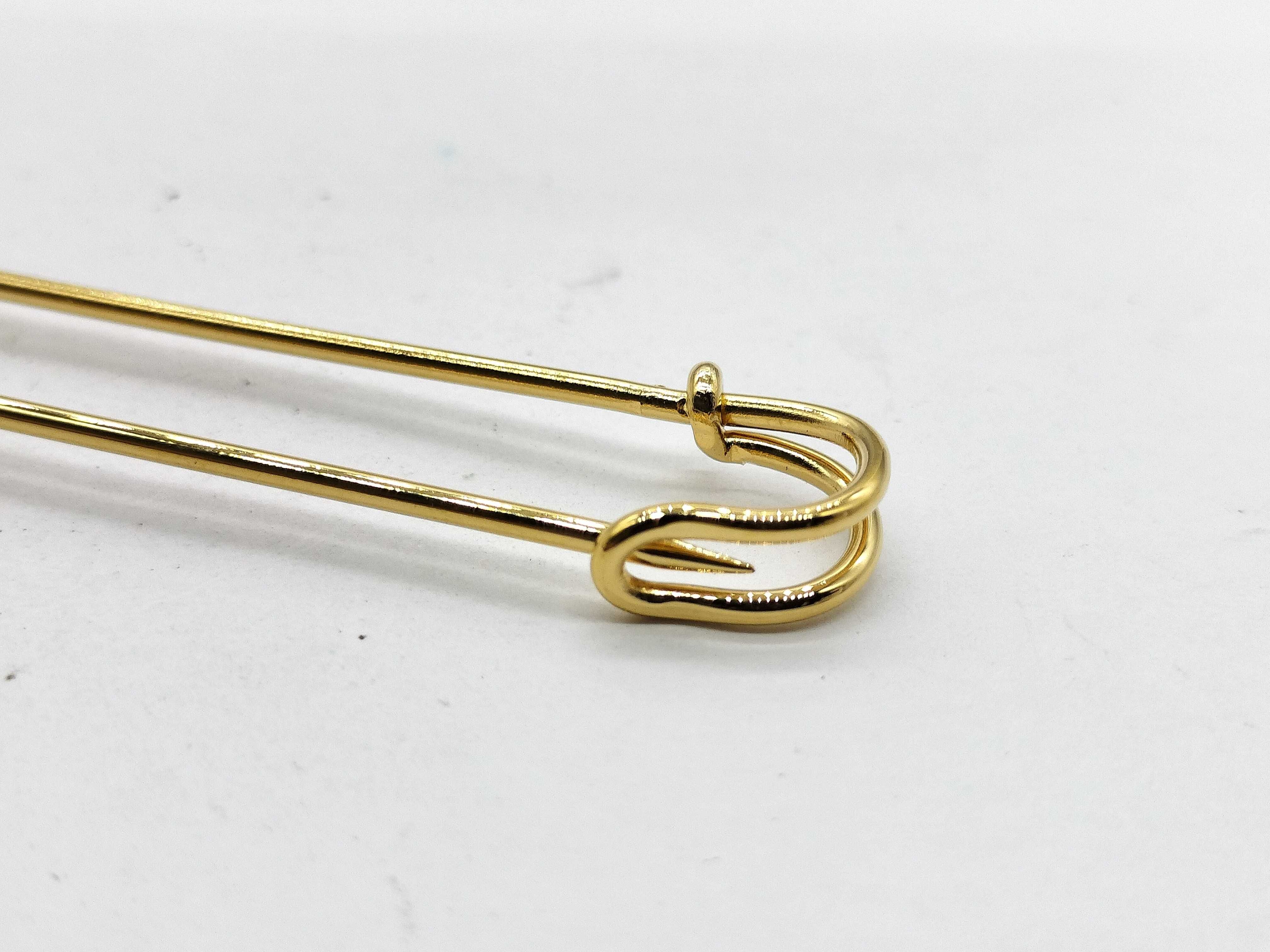 Hermes Gold-Plated Clou de Selle Safety Pin Brooch