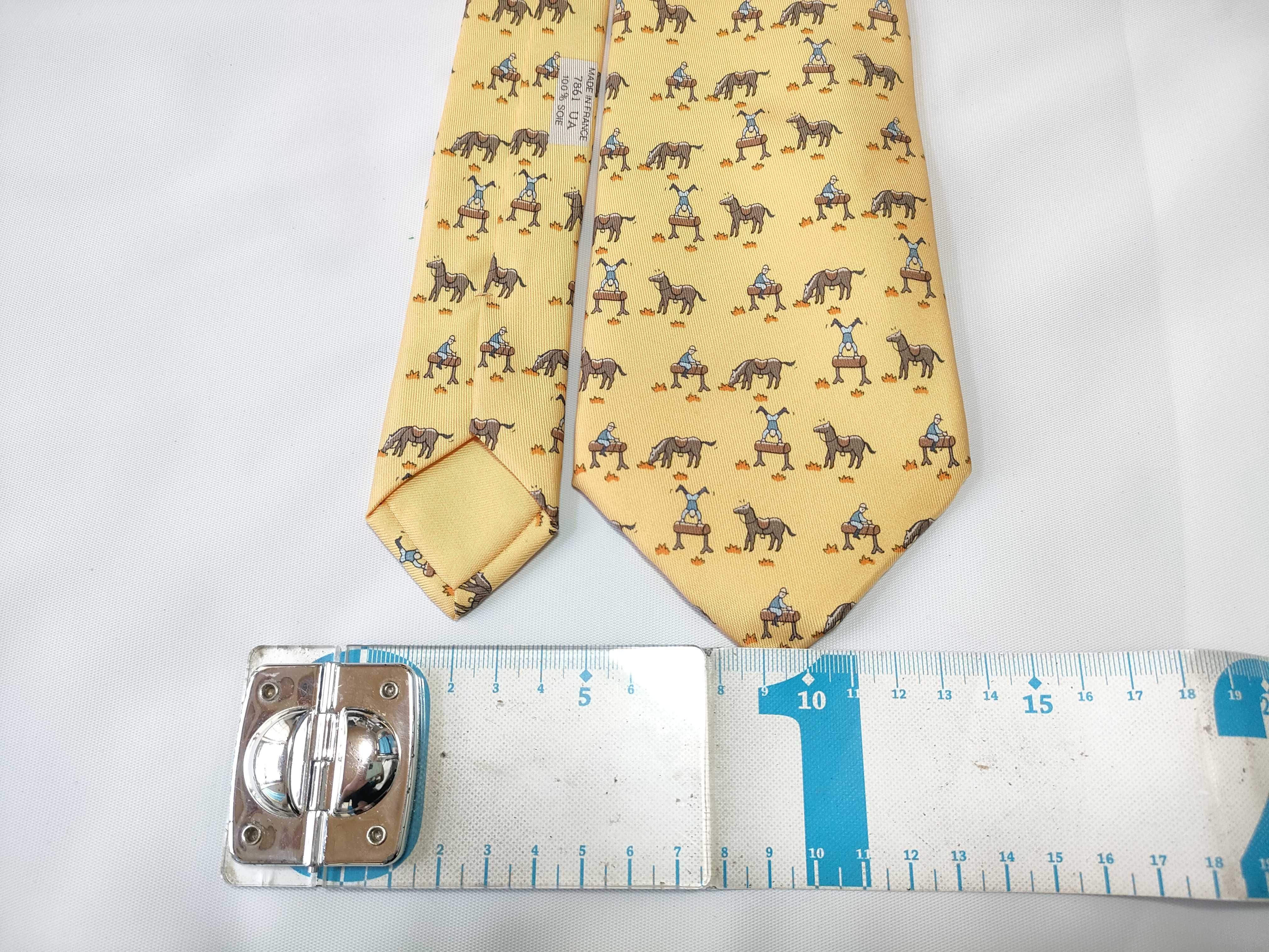 Hermes Silk Necktie Pattern 7861 UA Equestrian Acrobat Motif