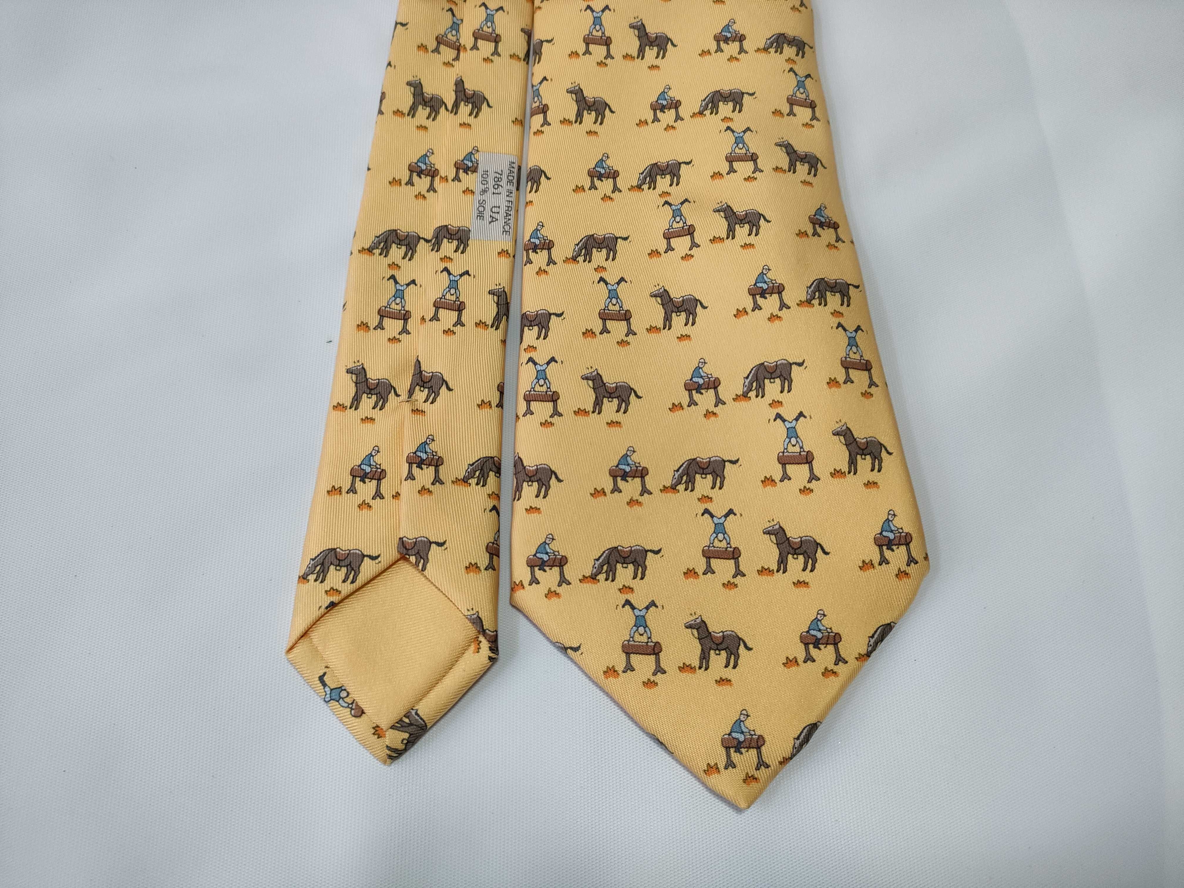 Hermes Silk Necktie Pattern 7861 UA Equestrian Acrobat Motif