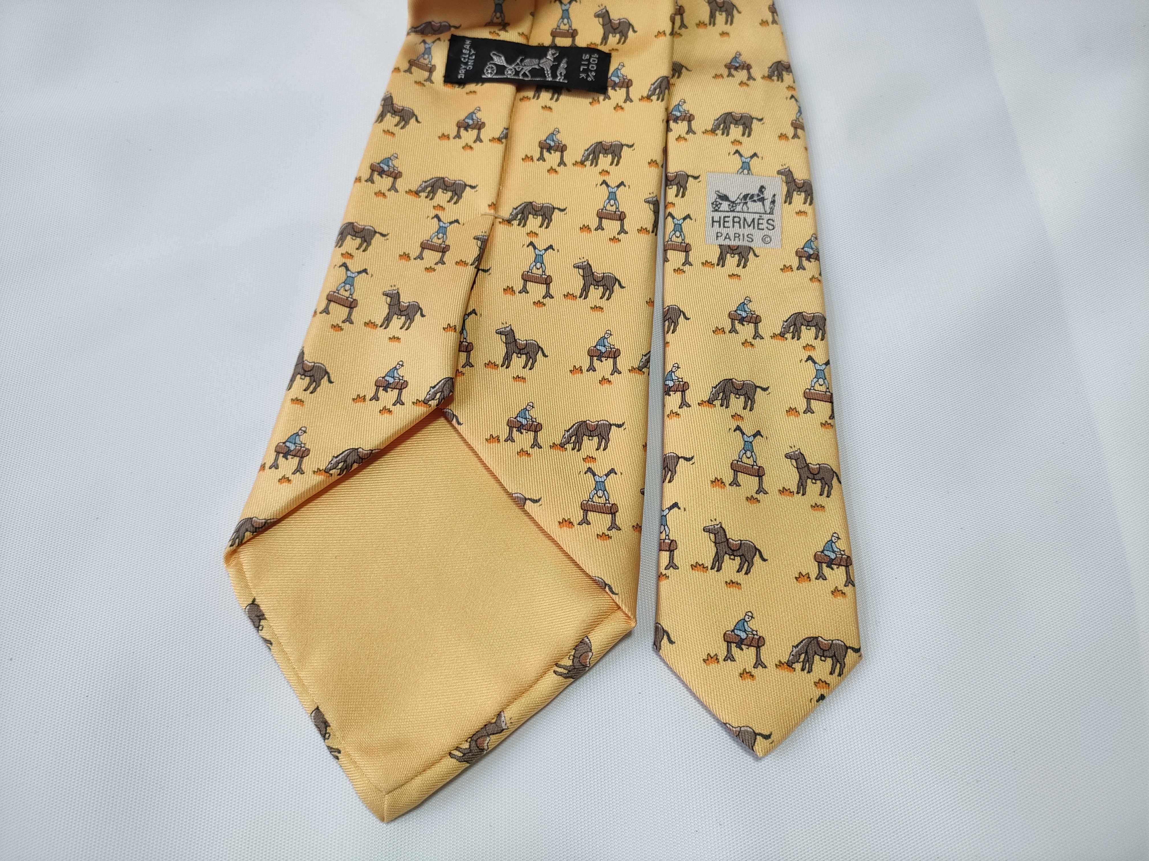 Hermes Silk Necktie Pattern 7861 UA Equestrian Acrobat Motif