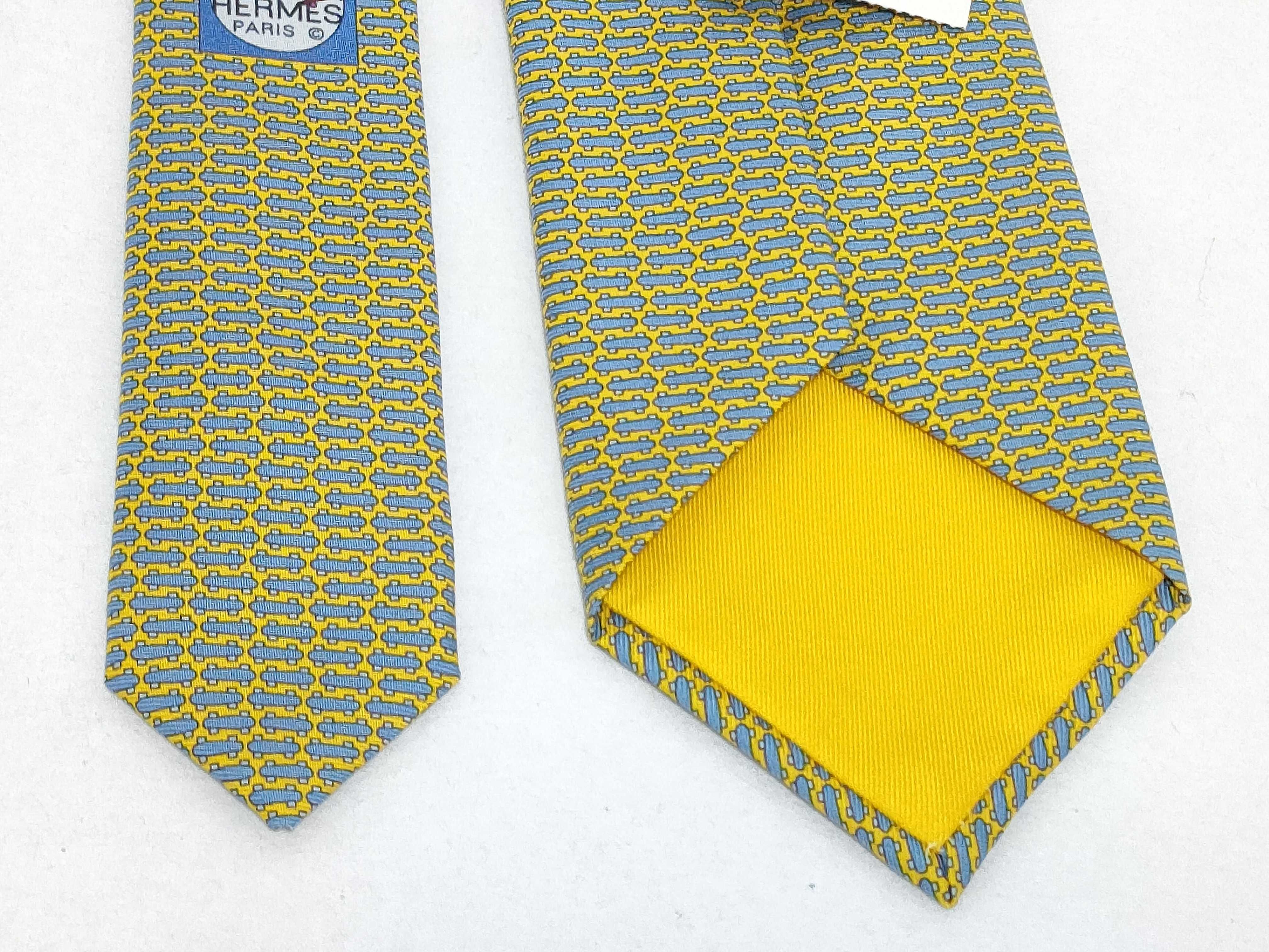 Hermes Skateboard Pattern Silk Necktie