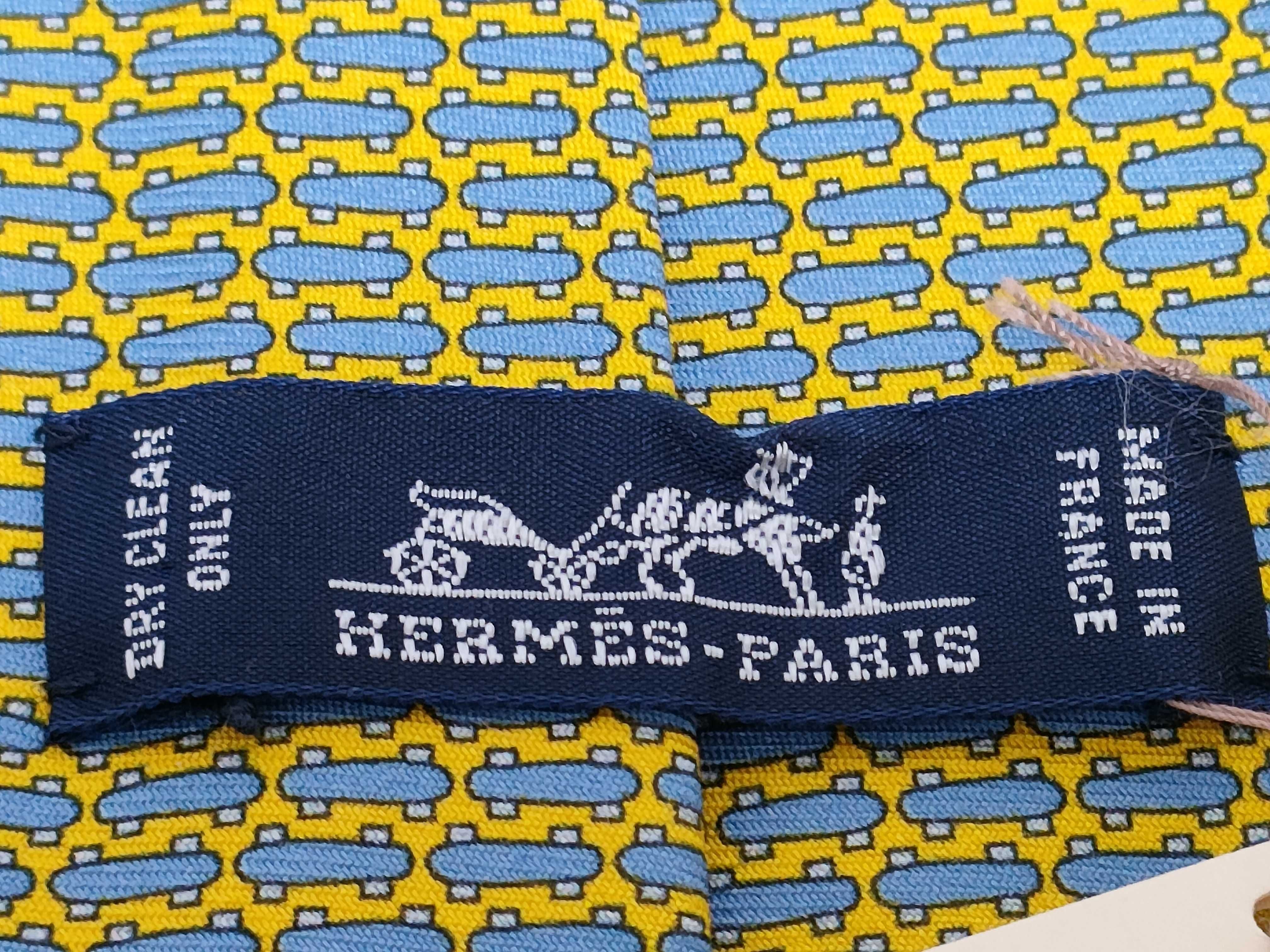 Hermes Skateboard Pattern Silk Necktie