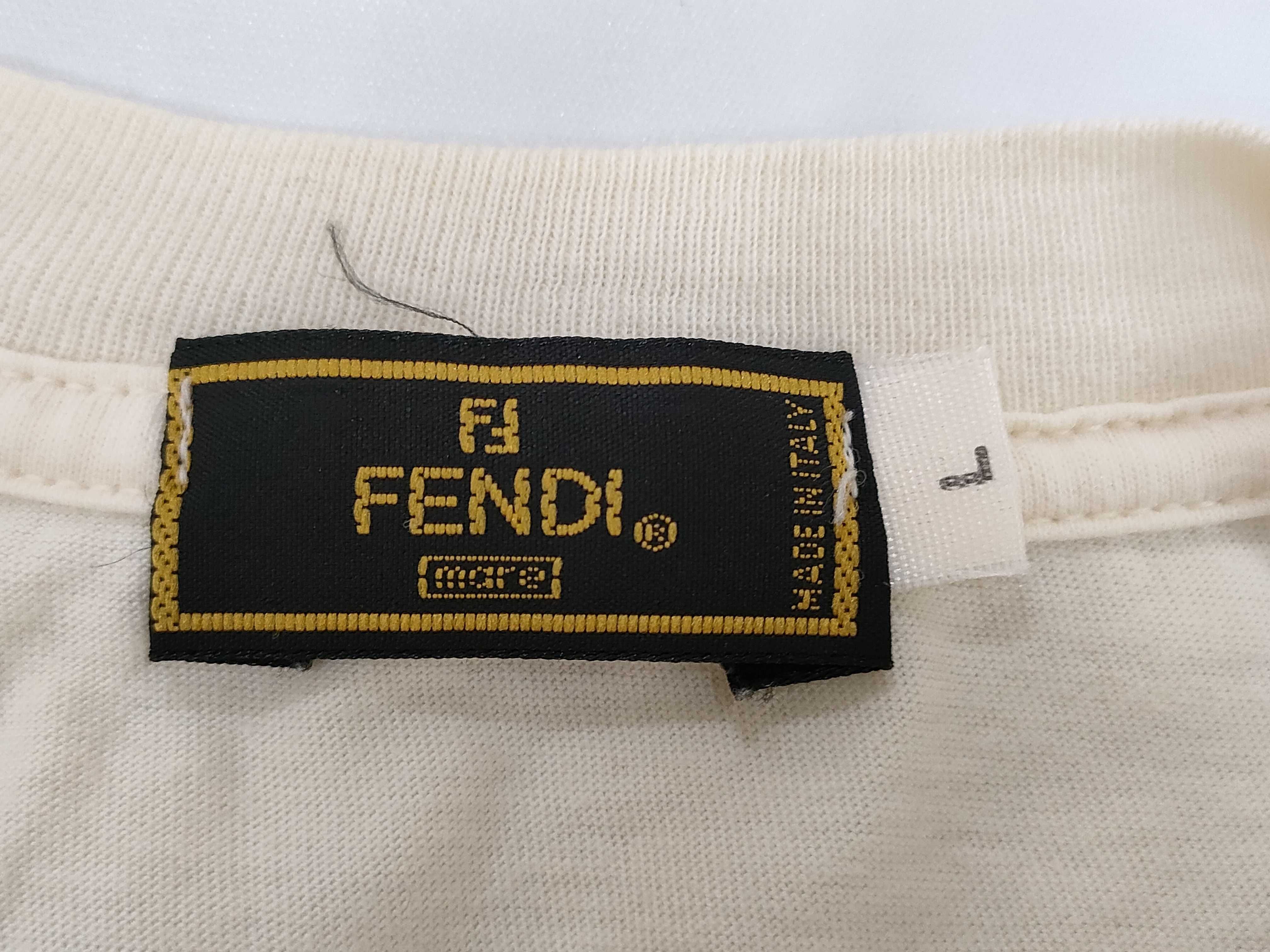 Fendi Mare Vintage Short Sleeve Logo T-Shirt, Cream, Size Large