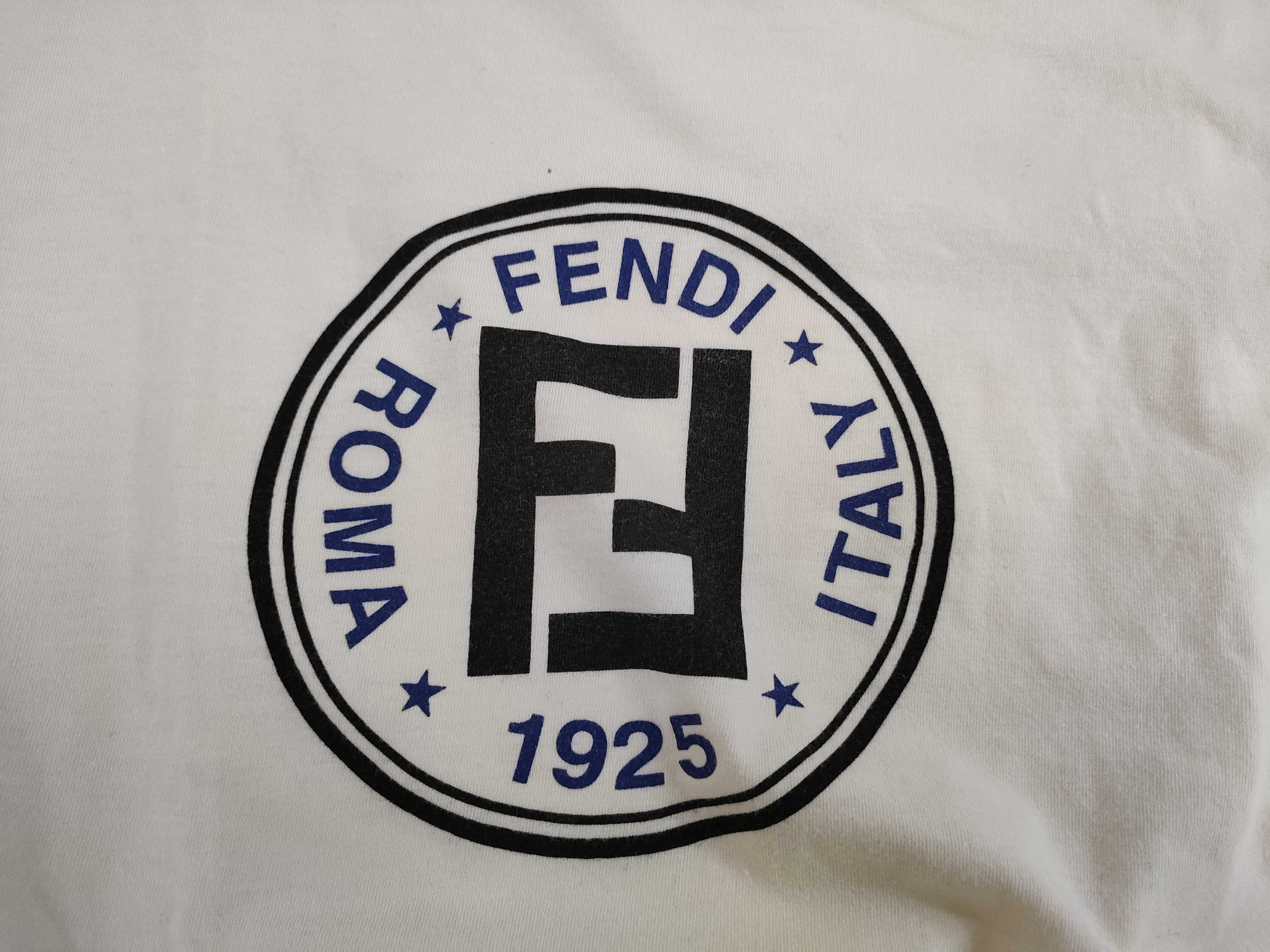 Fendi Mare Vintage Short Sleeve Logo T-Shirt, Cream, Size Large