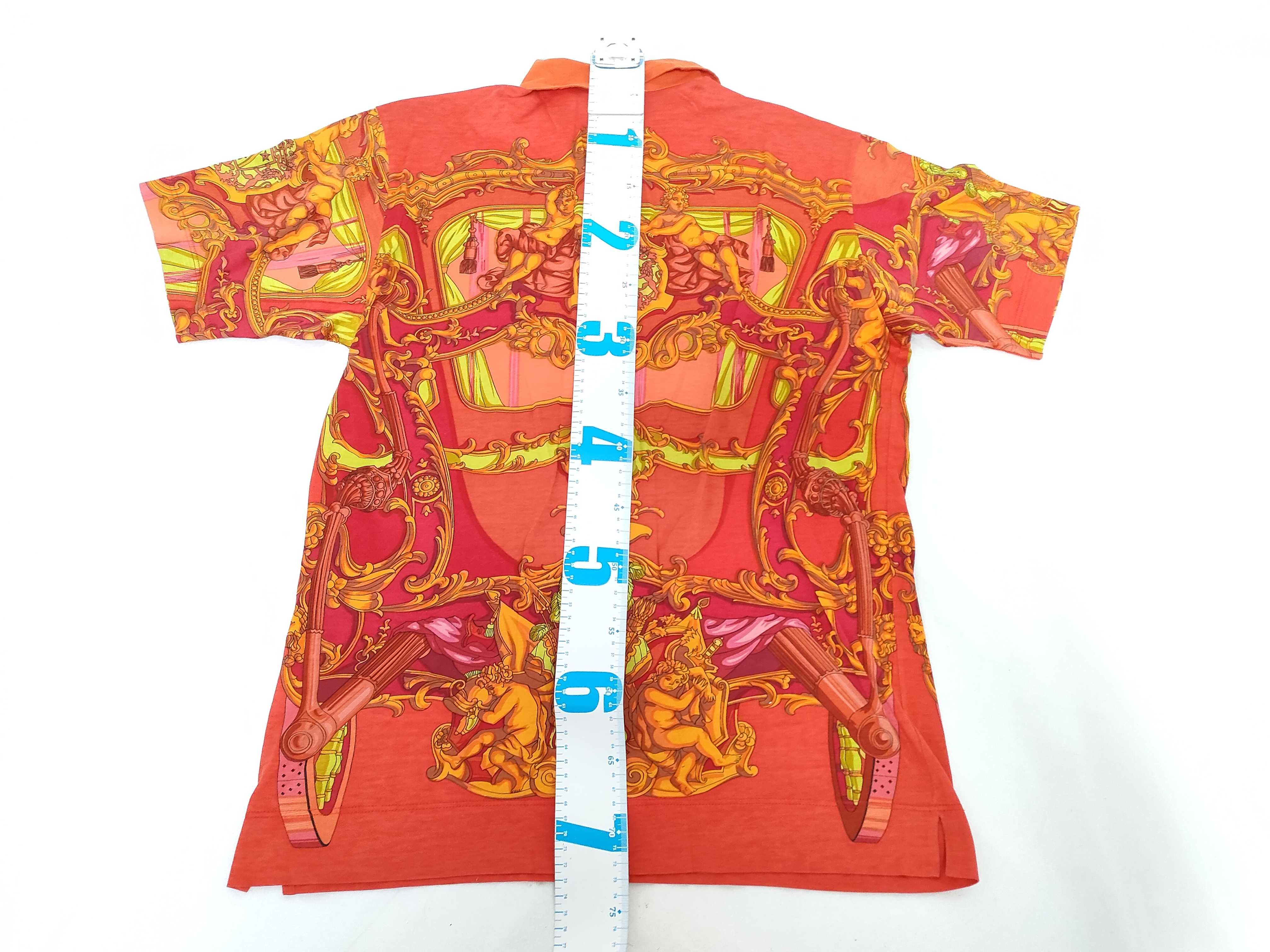 Hermes Grand Carrosse Printed Cotton and Linen Polo Shirt
