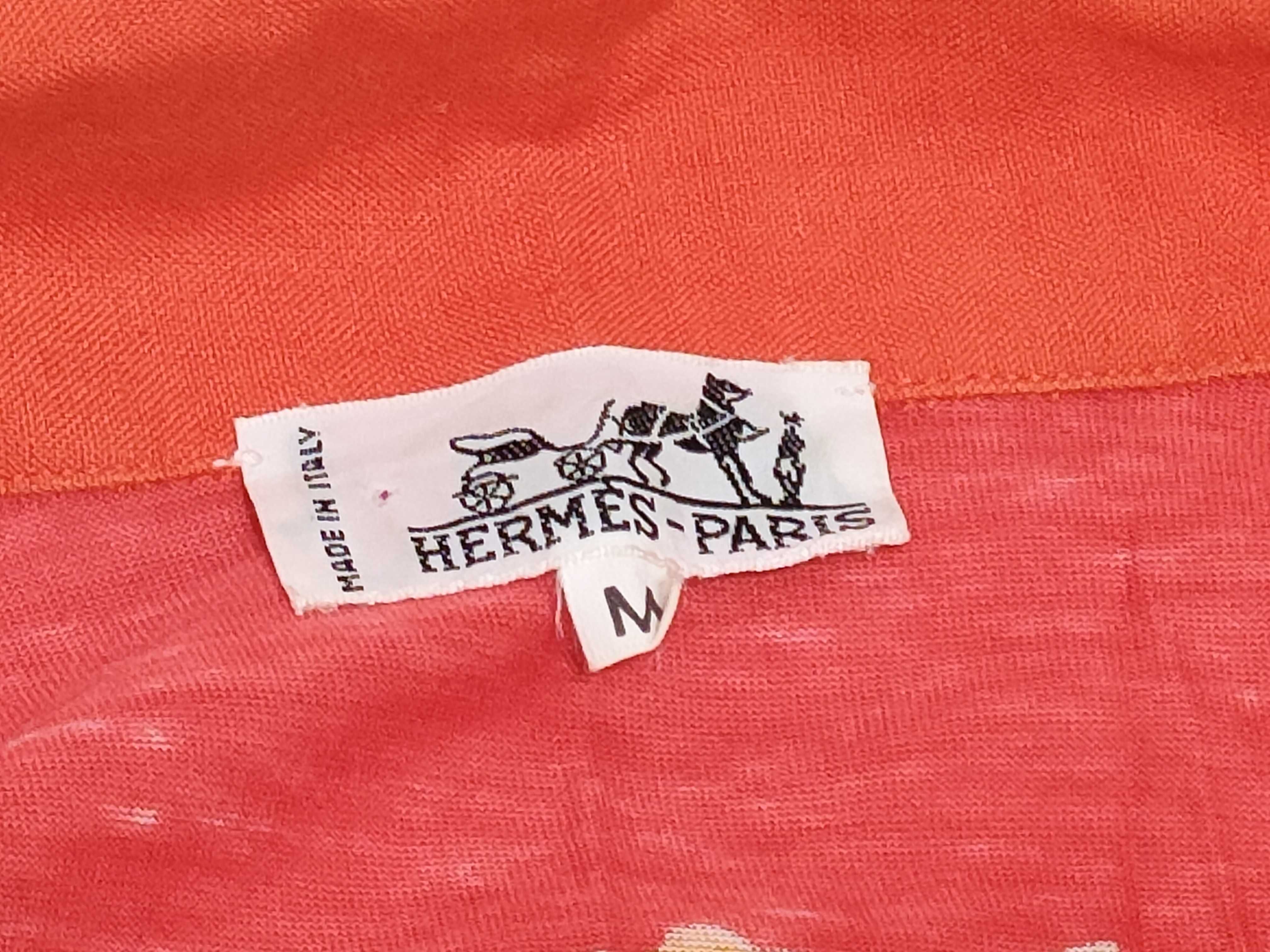 Hermes Grand Carrosse Printed Cotton and Linen Polo Shirt