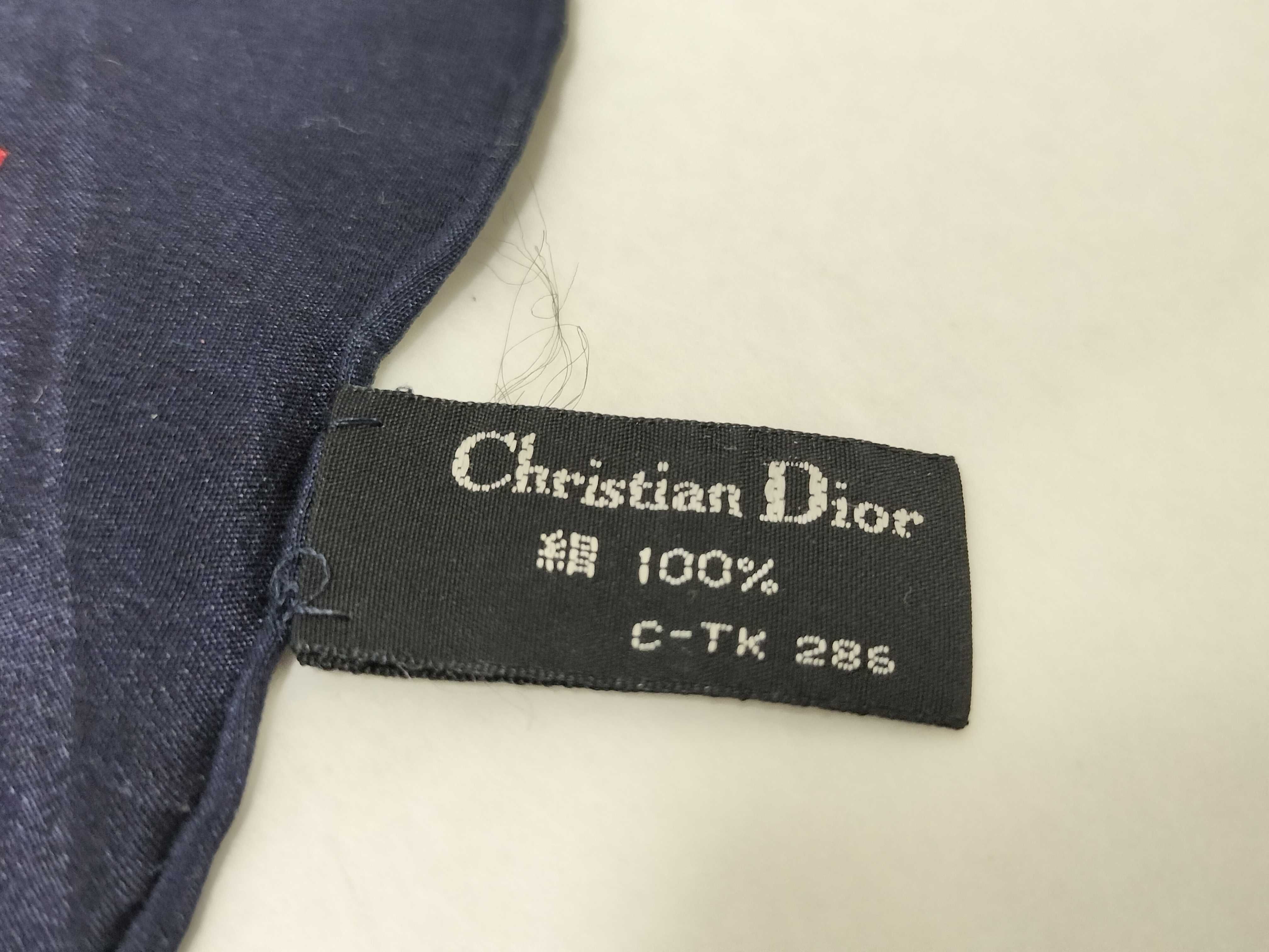Christian Dior Vintage Silk Diagonal Stripe Square Scarf