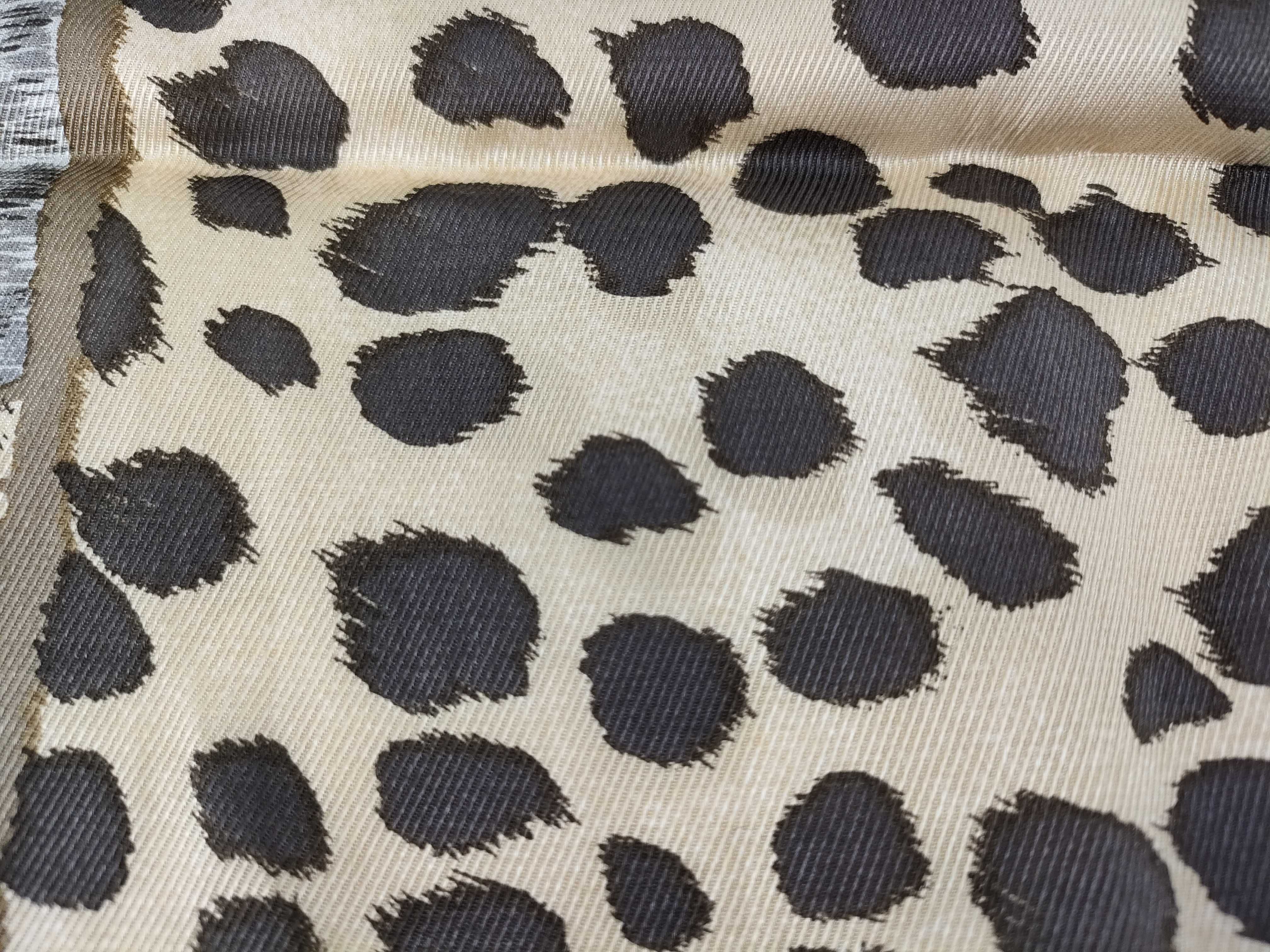 Fendi Silk Twill Leopard Print and FF Logo Square Scarf
