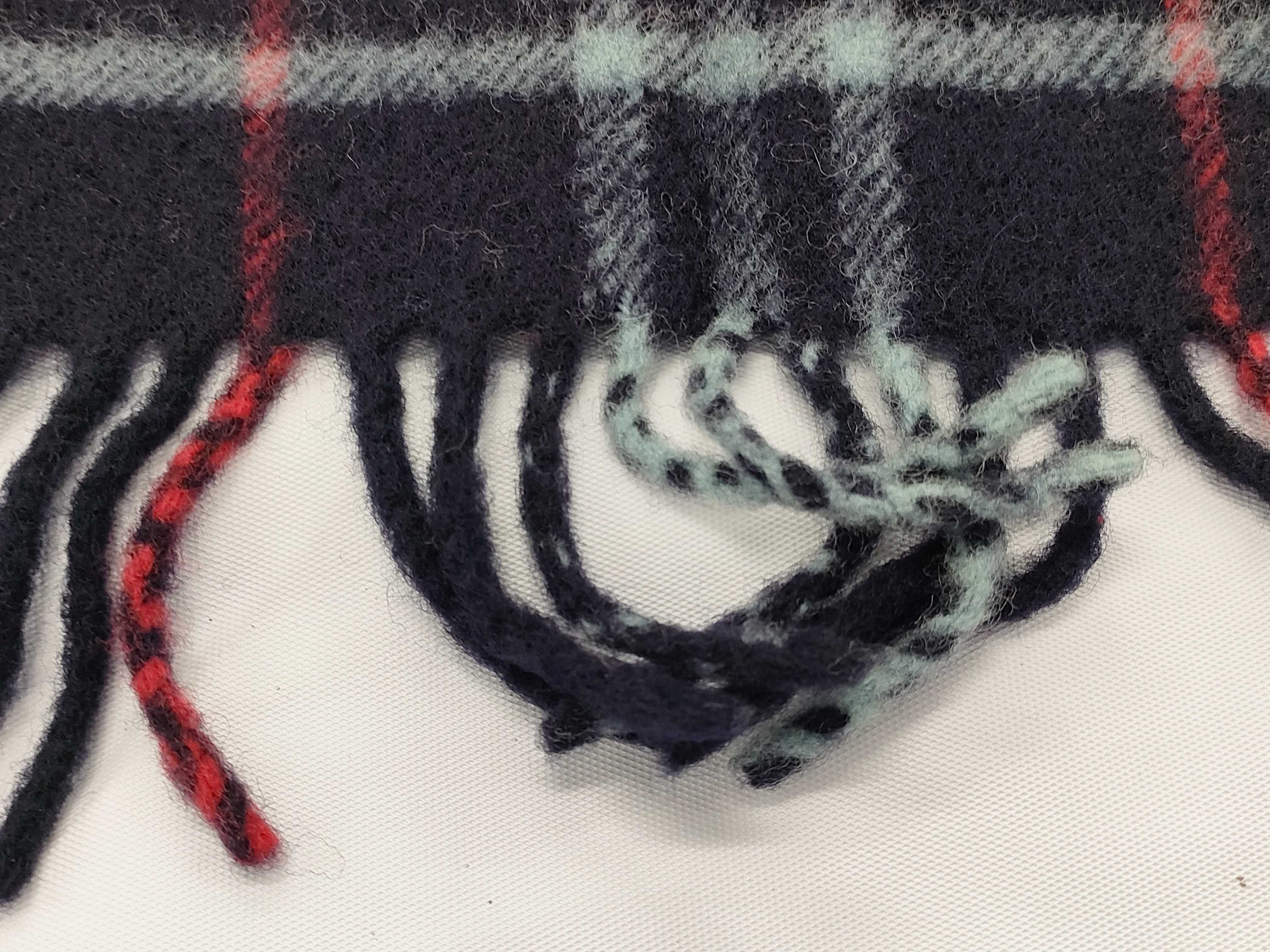 Vintage Burberrys of London Navy Blue Check Lambswool Scarf