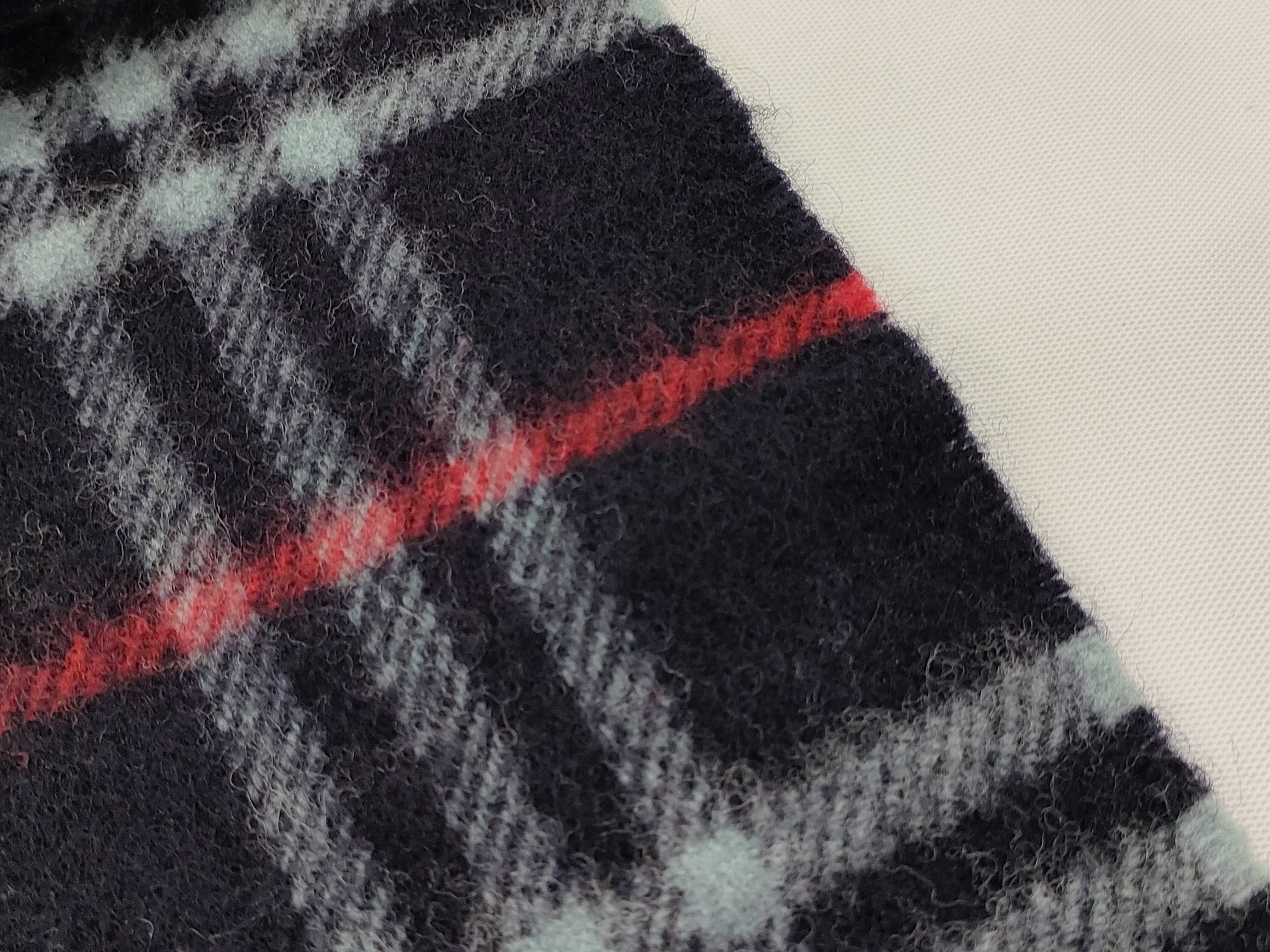 Vintage Burberrys of London Navy Blue Check Lambswool Scarf