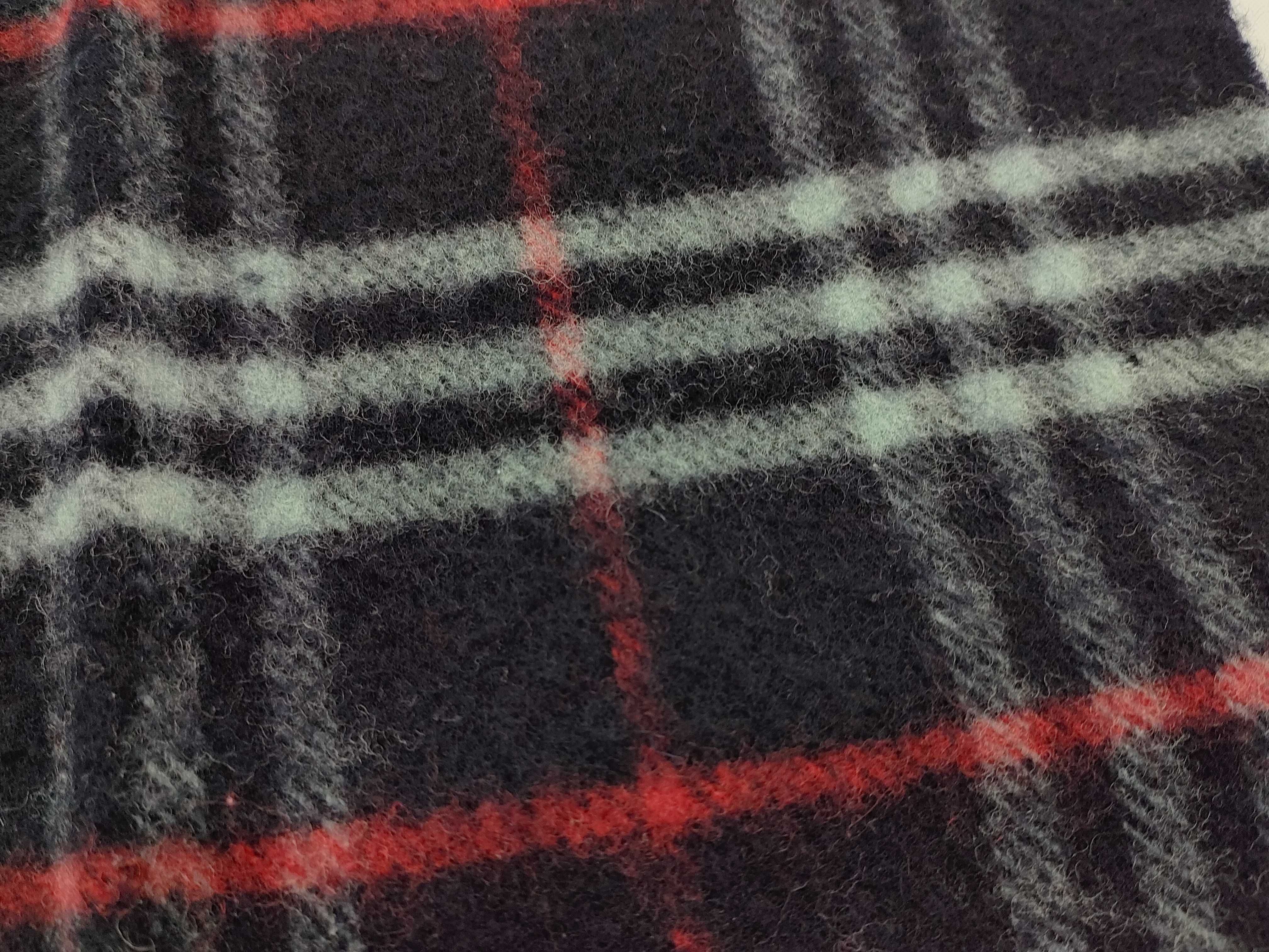 Vintage Burberrys of London Navy Blue Check Lambswool Scarf