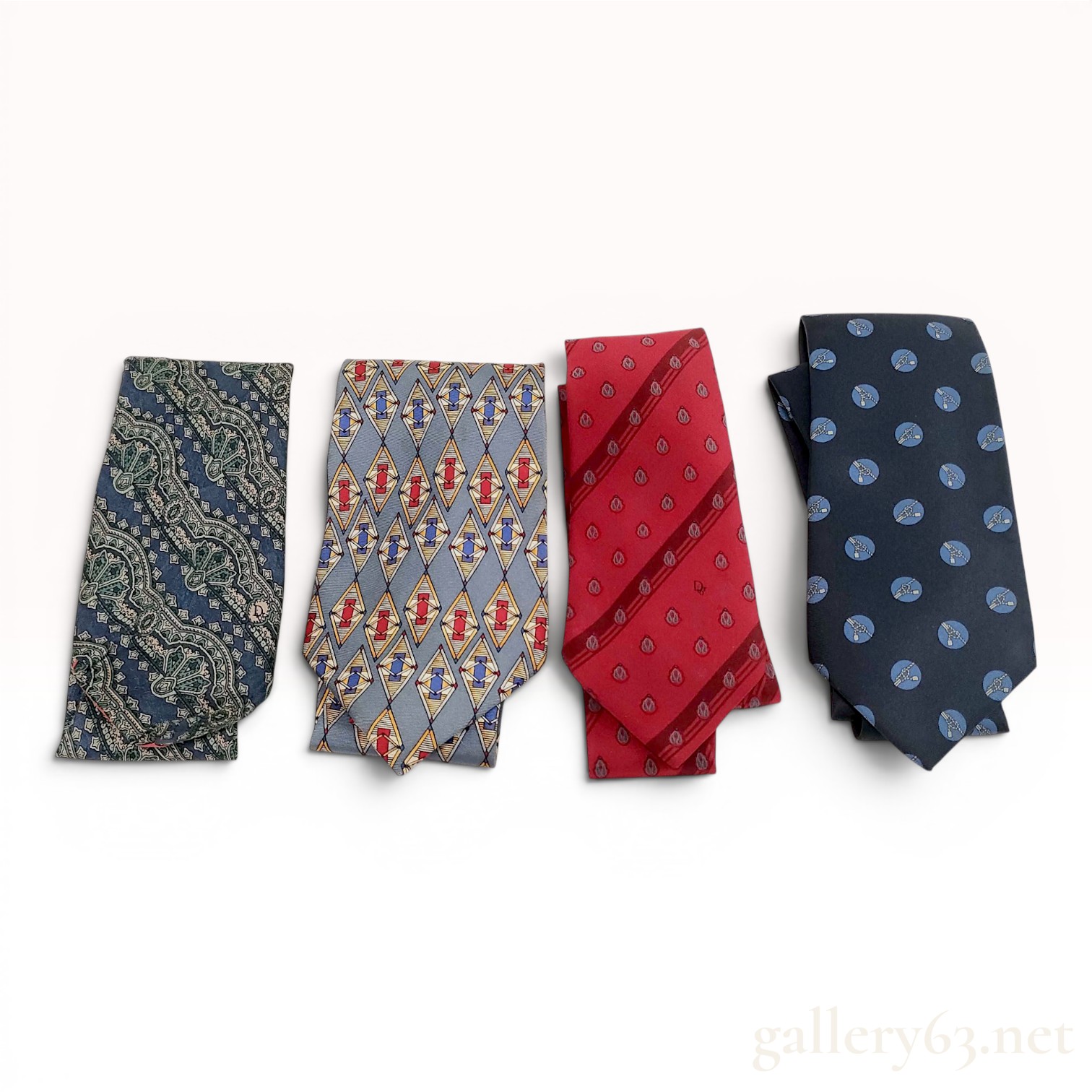 A Lot of Four Vintage Christian Dior Silk Neckties
