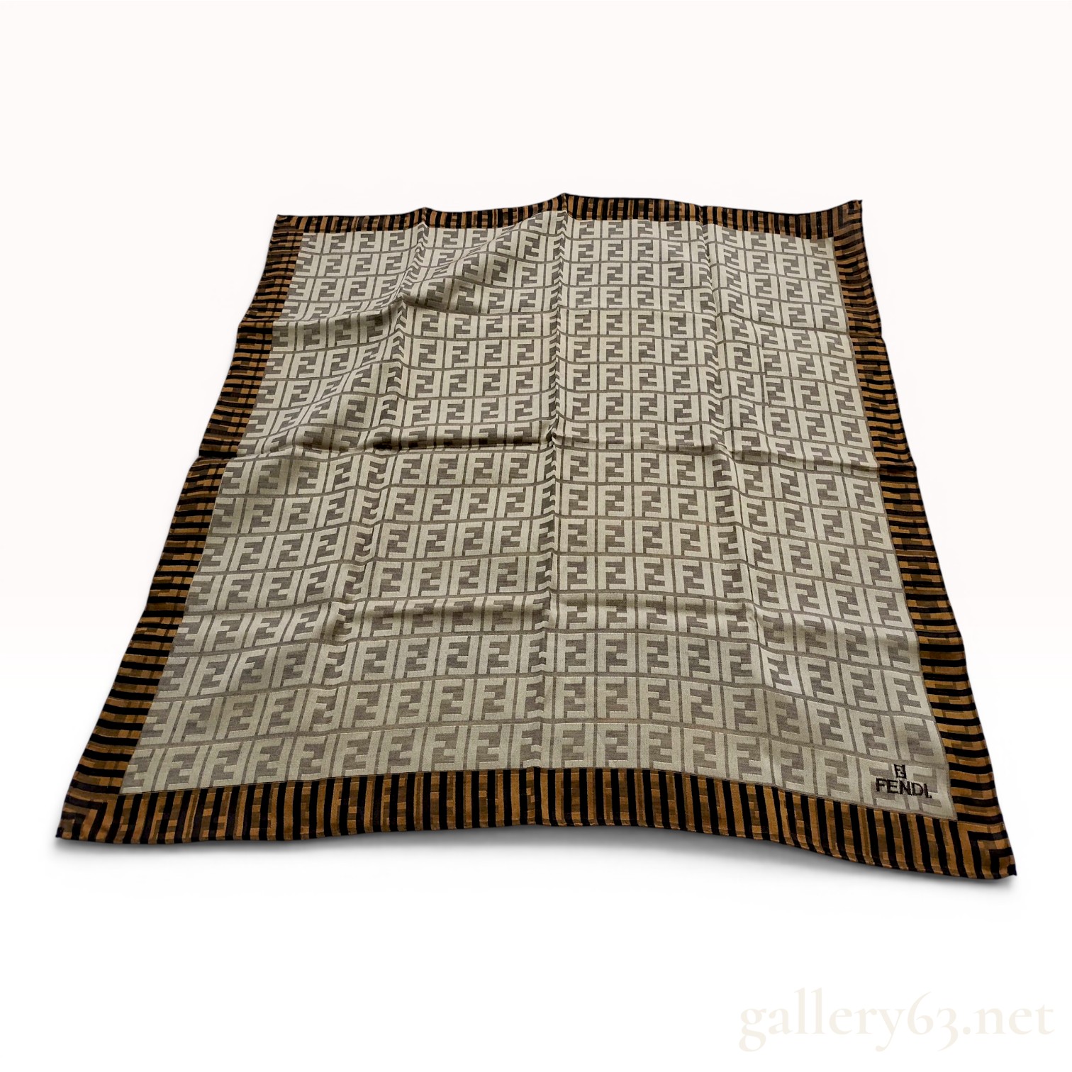 Fendi Zucca Monogram Silk Jacquard Pocket Square