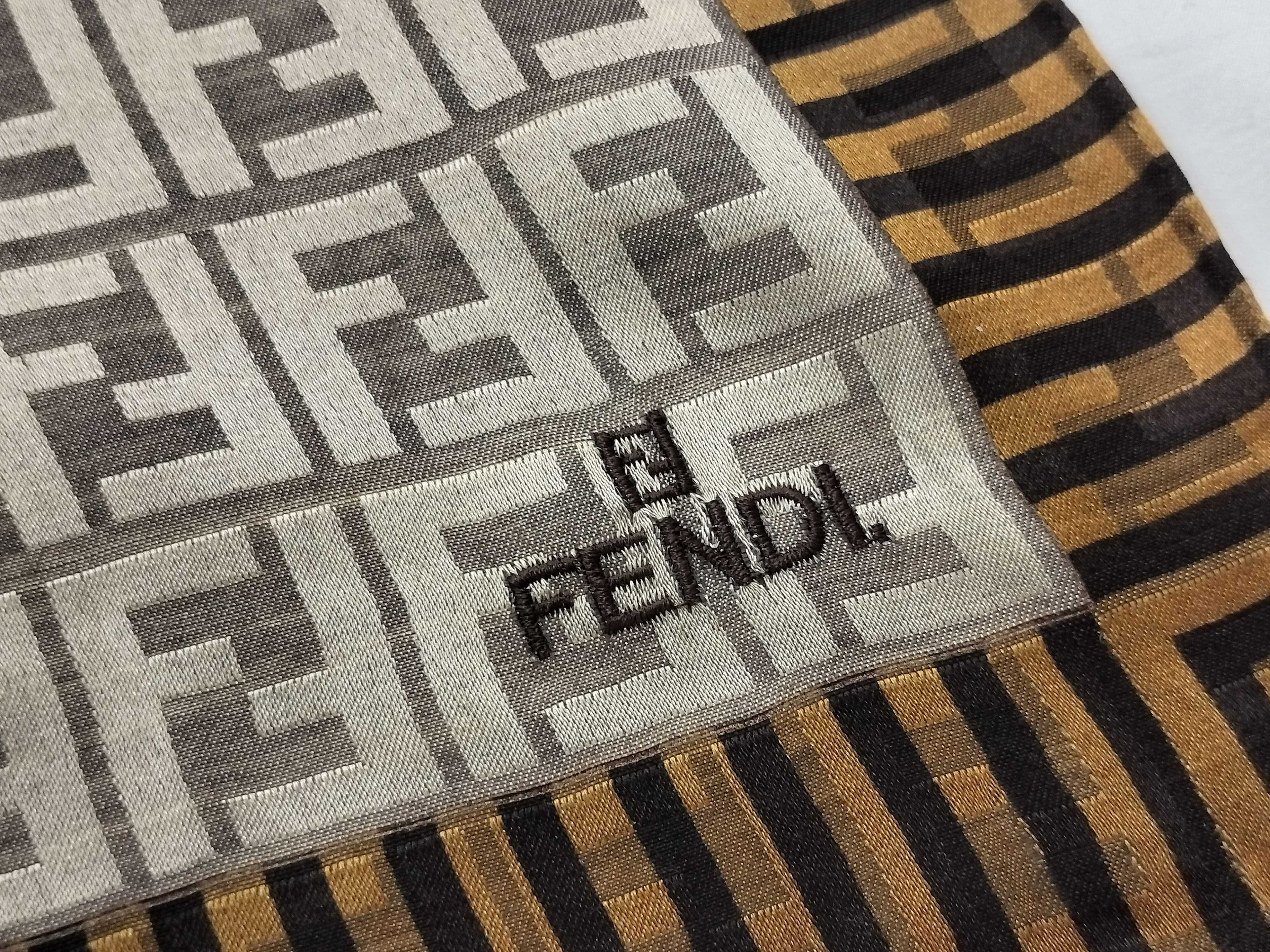Fendi Zucca Monogram Silk Jacquard Pocket Square