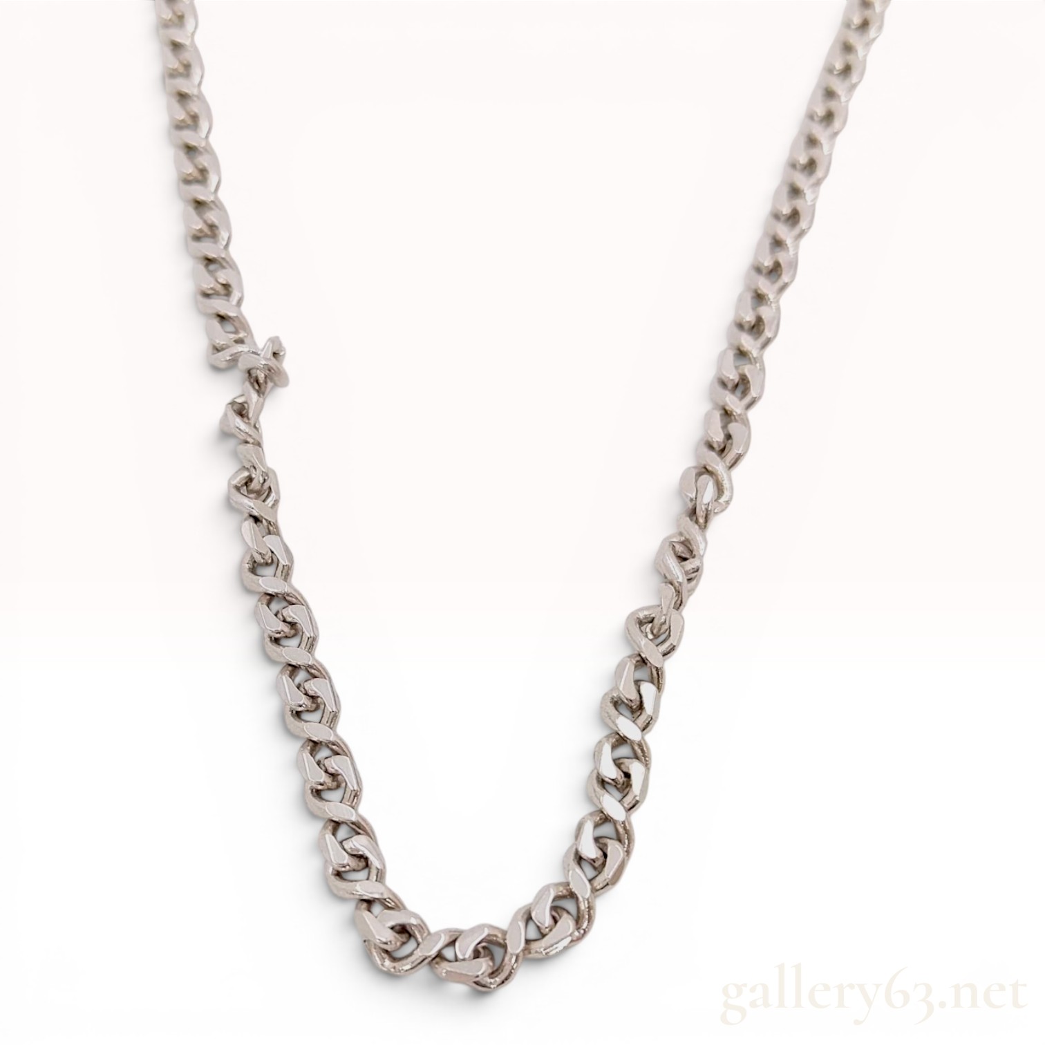Givenchy Silver Toned Curb Link Chain Necklace