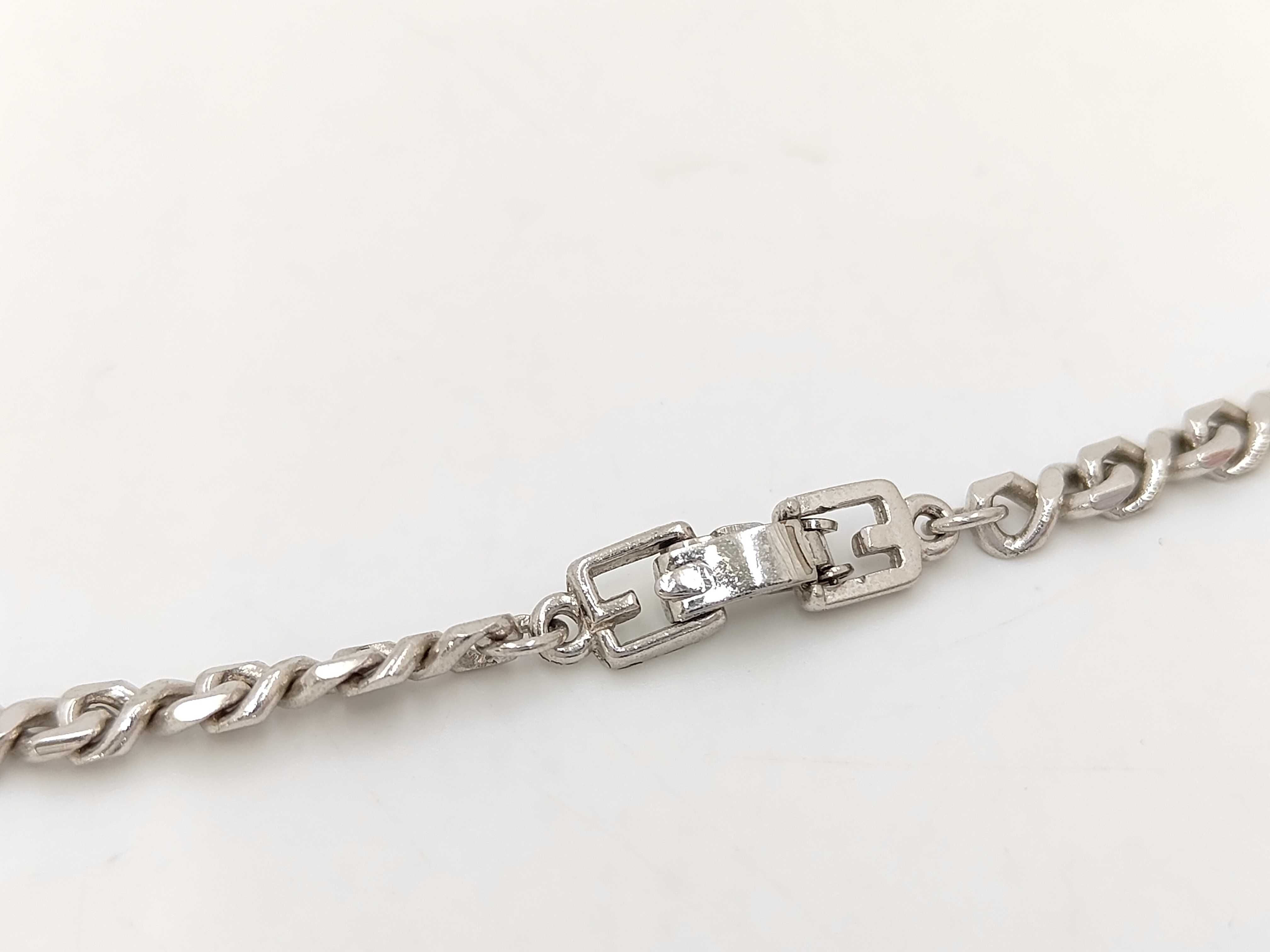Givenchy Silver Toned Curb Link Chain Necklace