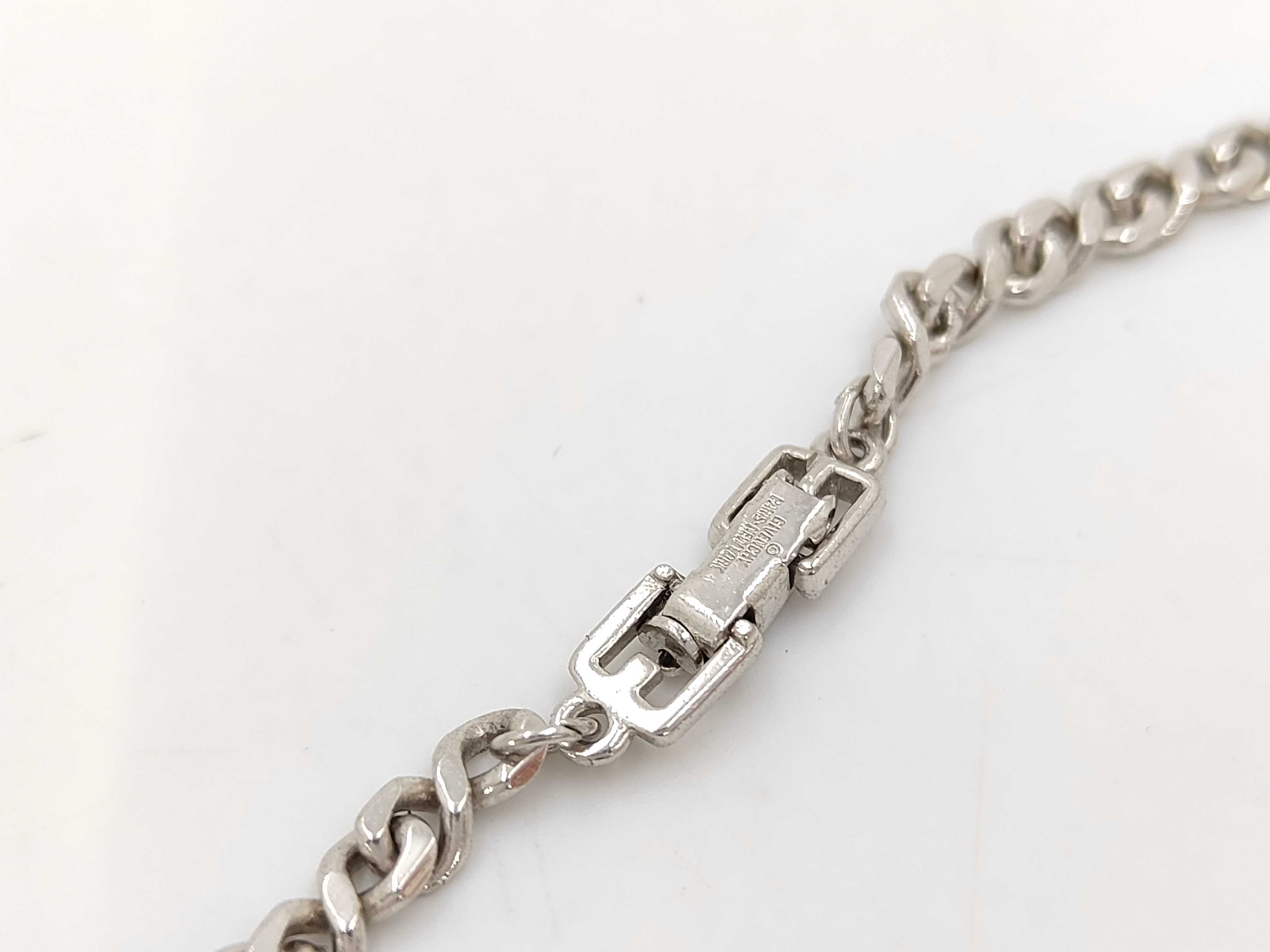 Givenchy Silver Toned Curb Link Chain Necklace