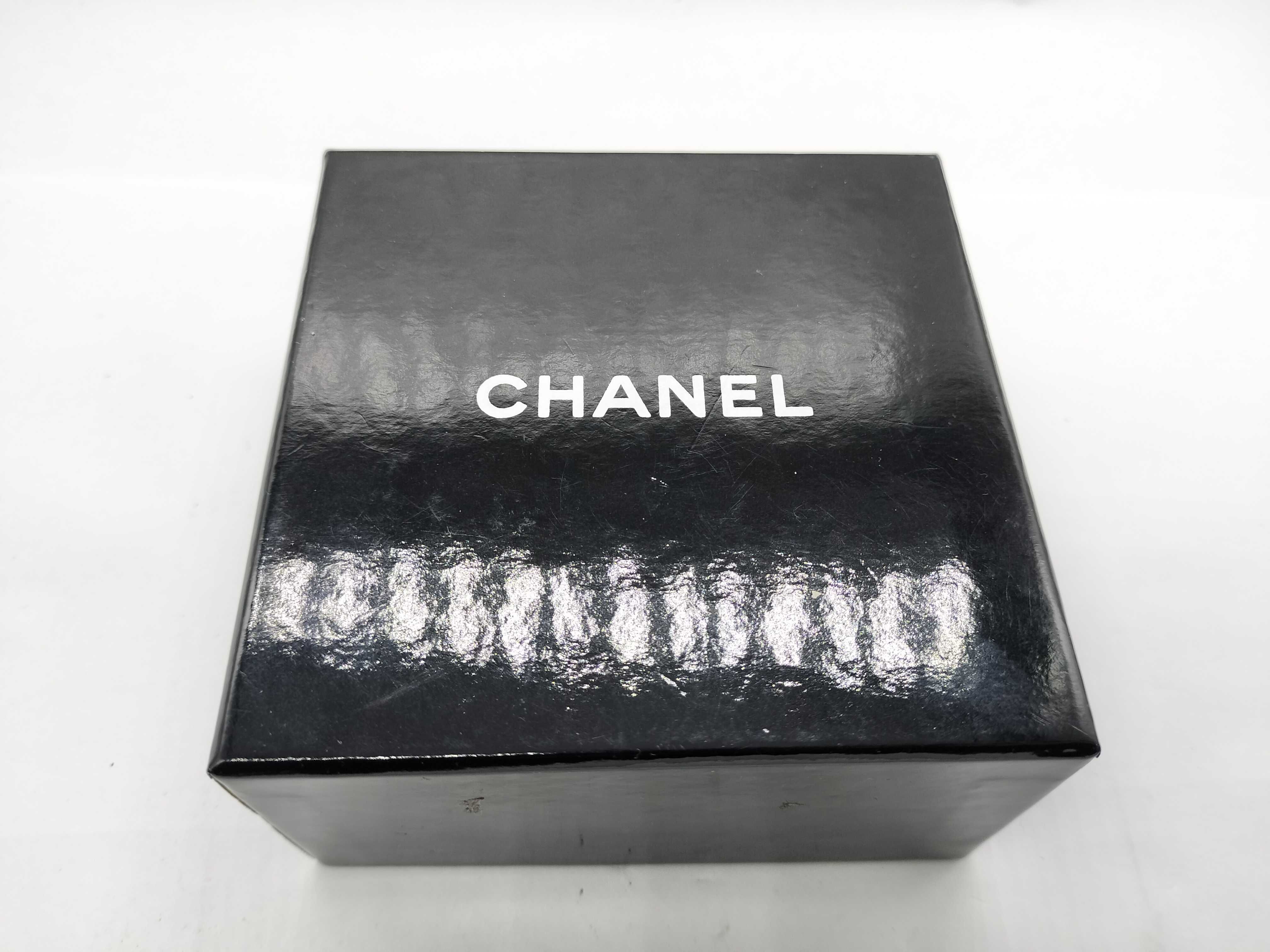 Vintage Chanel Black Fabric Camellia Brooch with Presentation Box