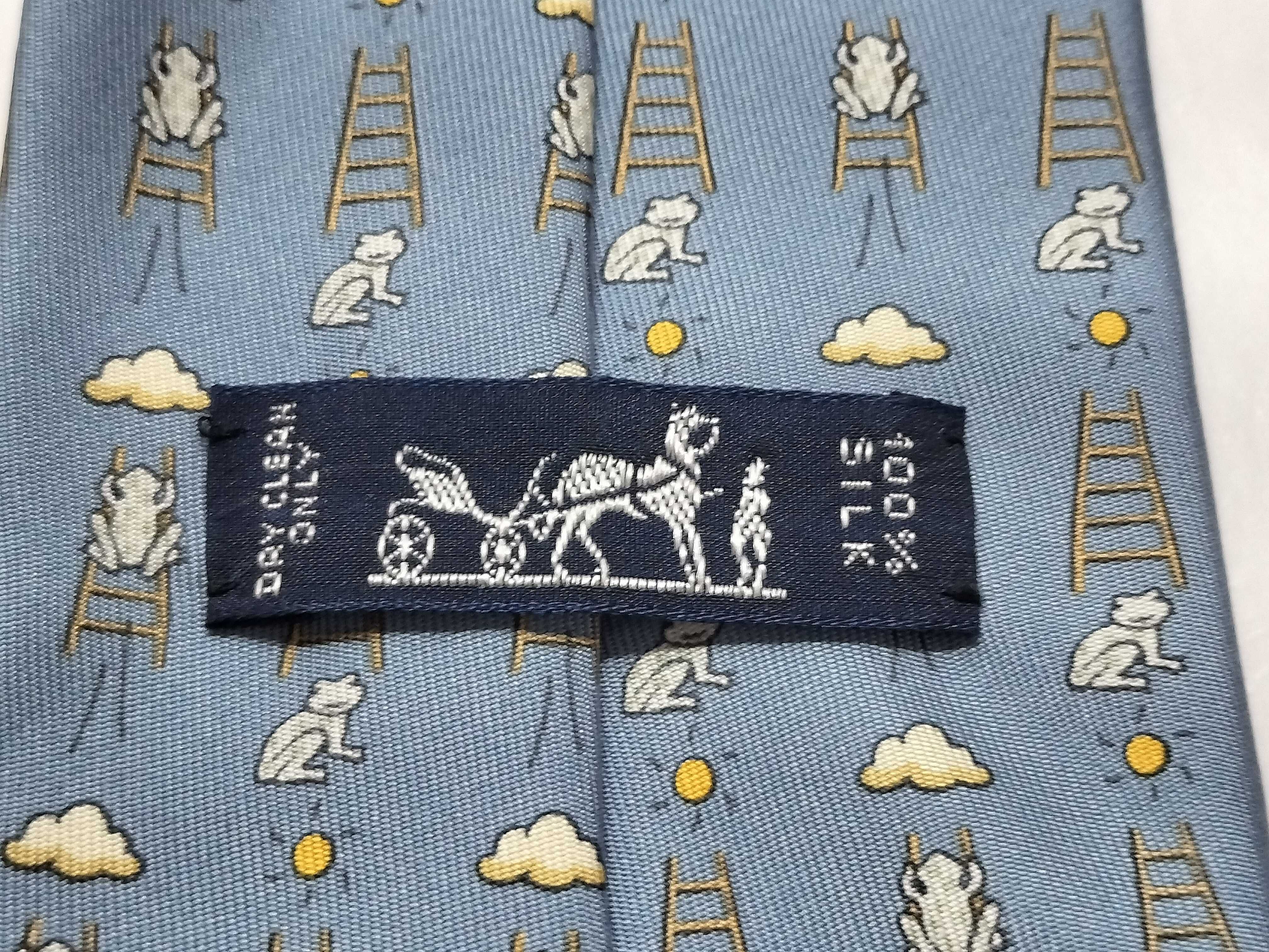 Hermes Frog and Ladder Motif Silk Tie 7860 UA