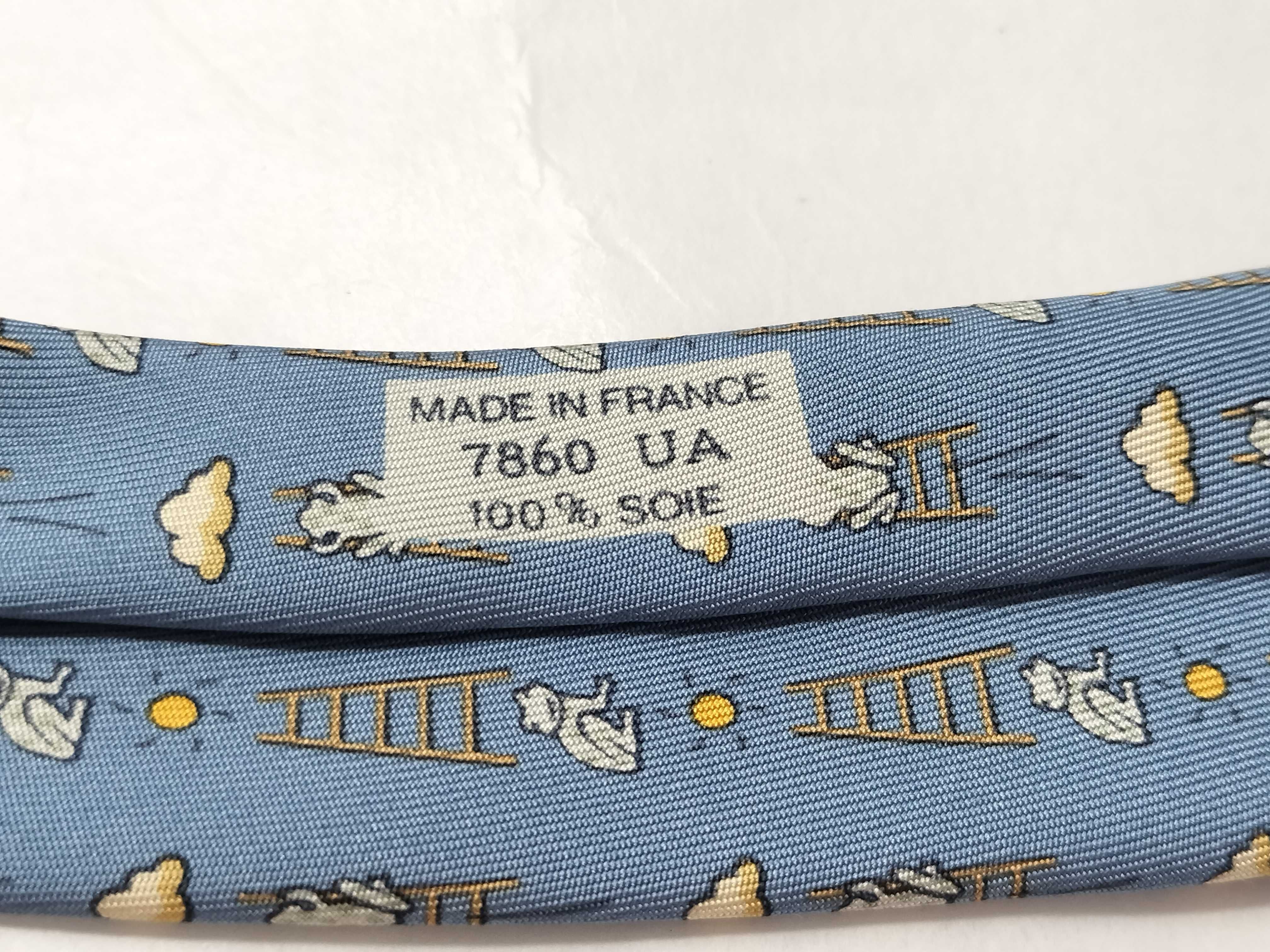 Hermes Frog and Ladder Motif Silk Tie 7860 UA