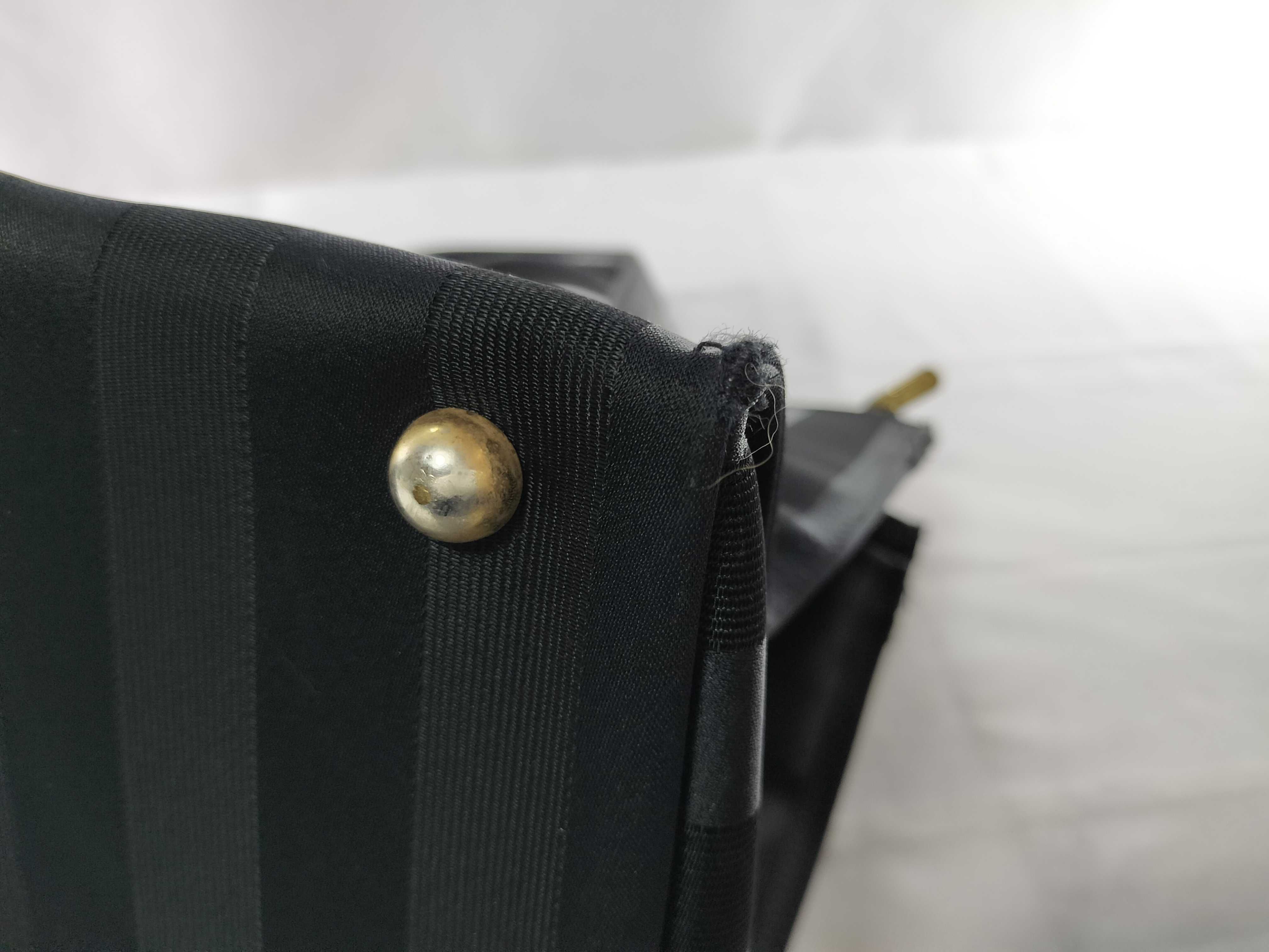 Valentino Garavani Sport Black Striped Fabric Top-Handle Tote Bag
