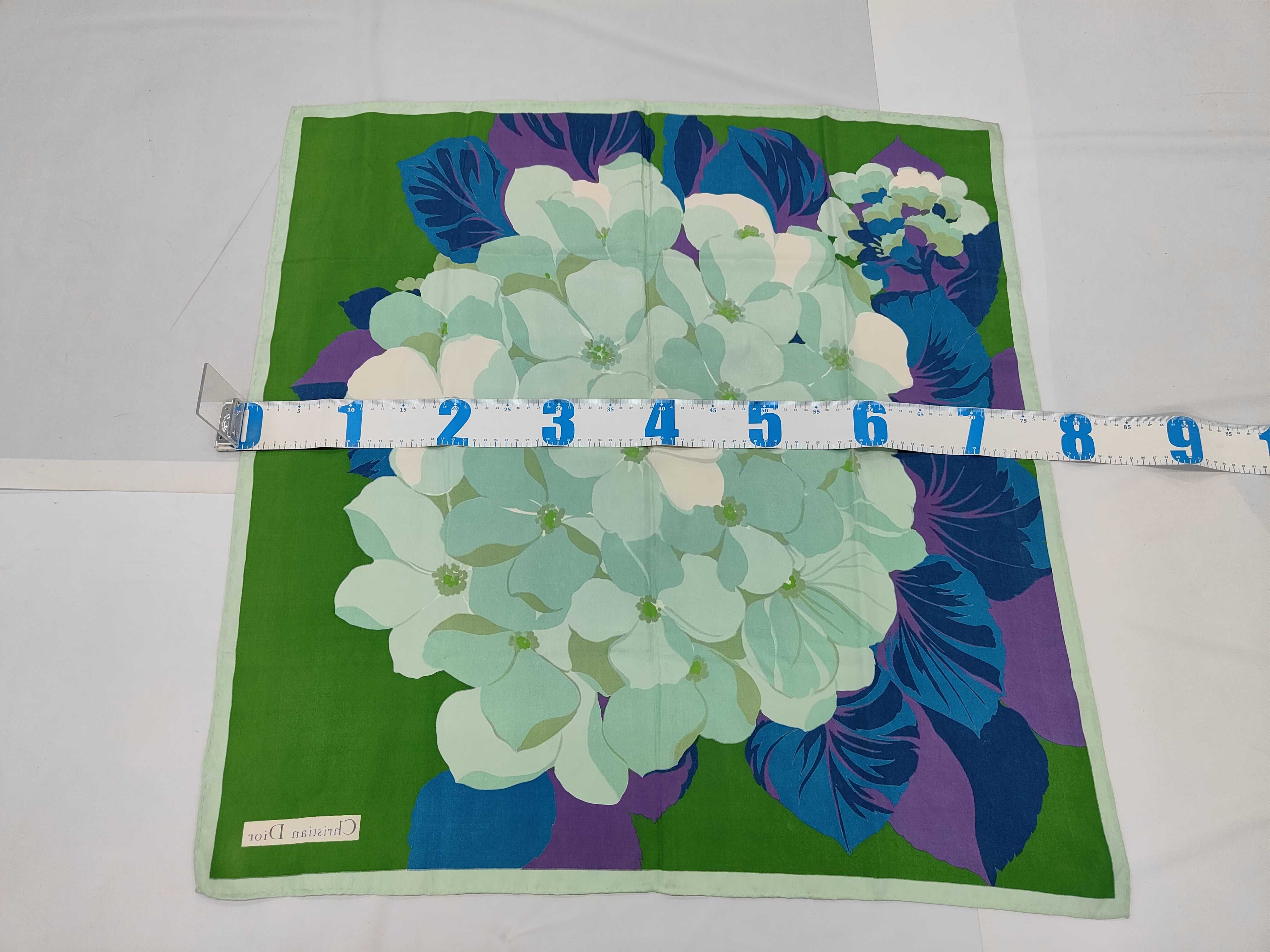 Christian Dior Hydrangea Floral Silk Twill Scarf