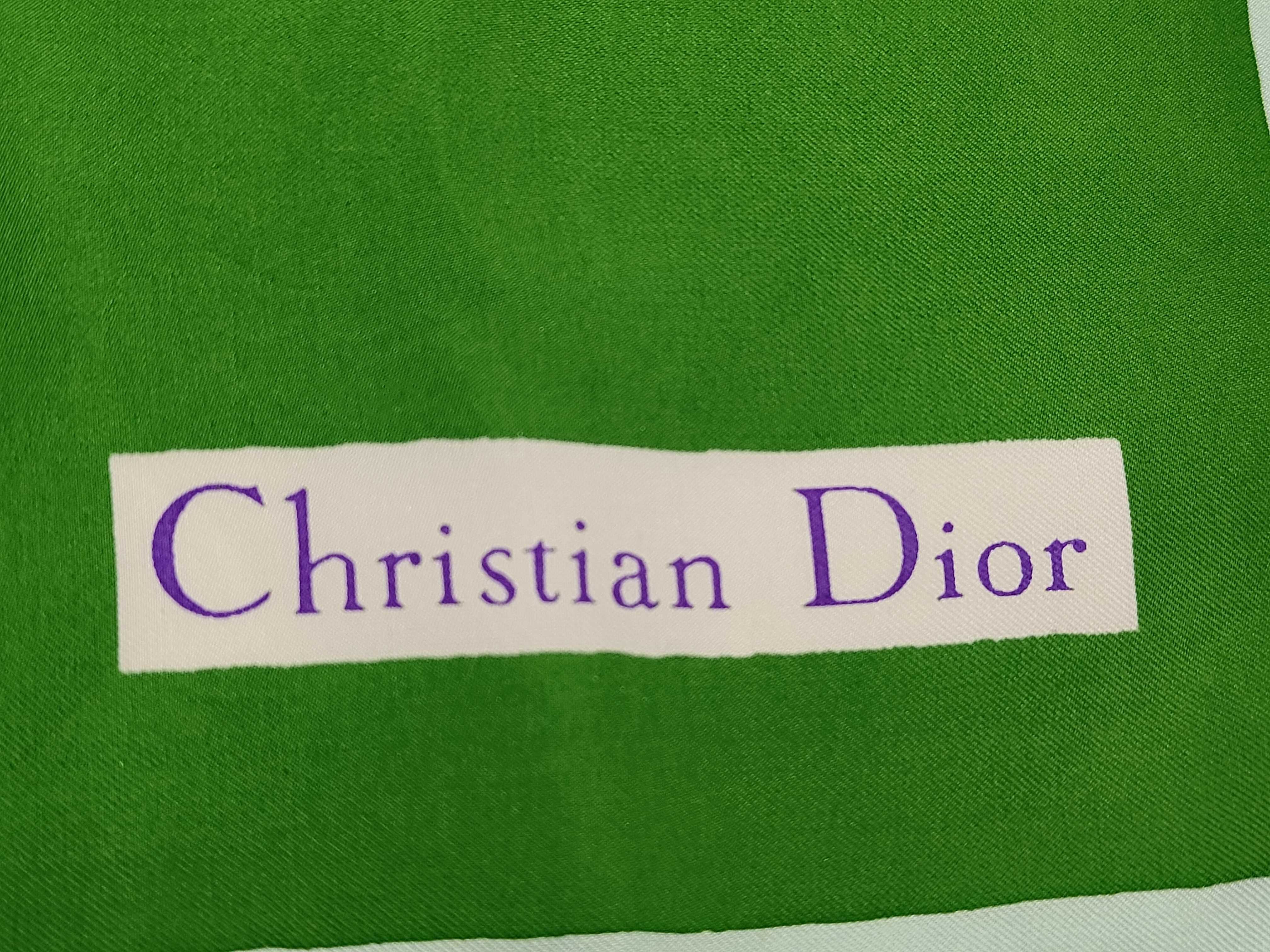 Christian Dior Hydrangea Floral Silk Twill Scarf