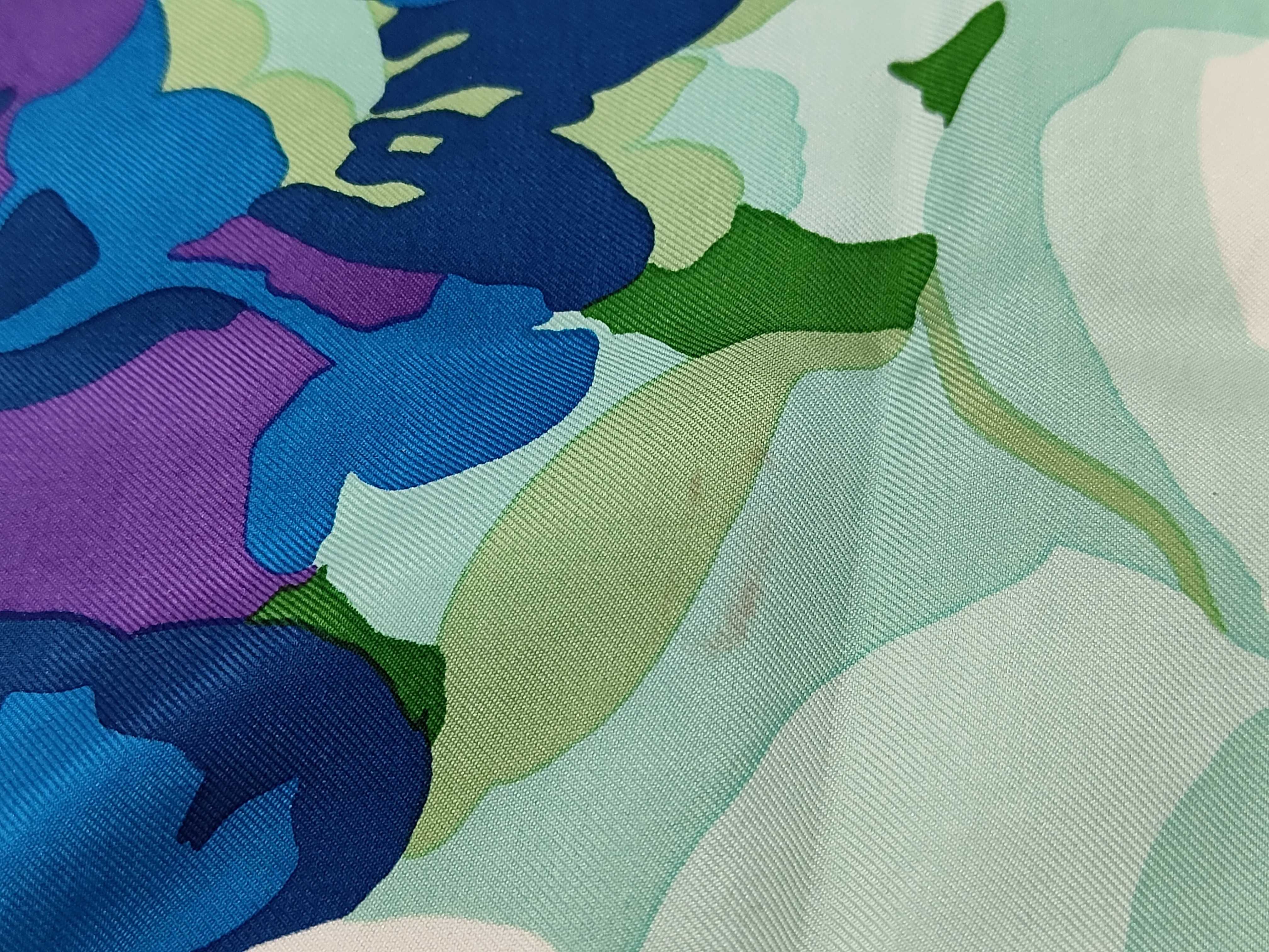Christian Dior Hydrangea Floral Silk Twill Scarf