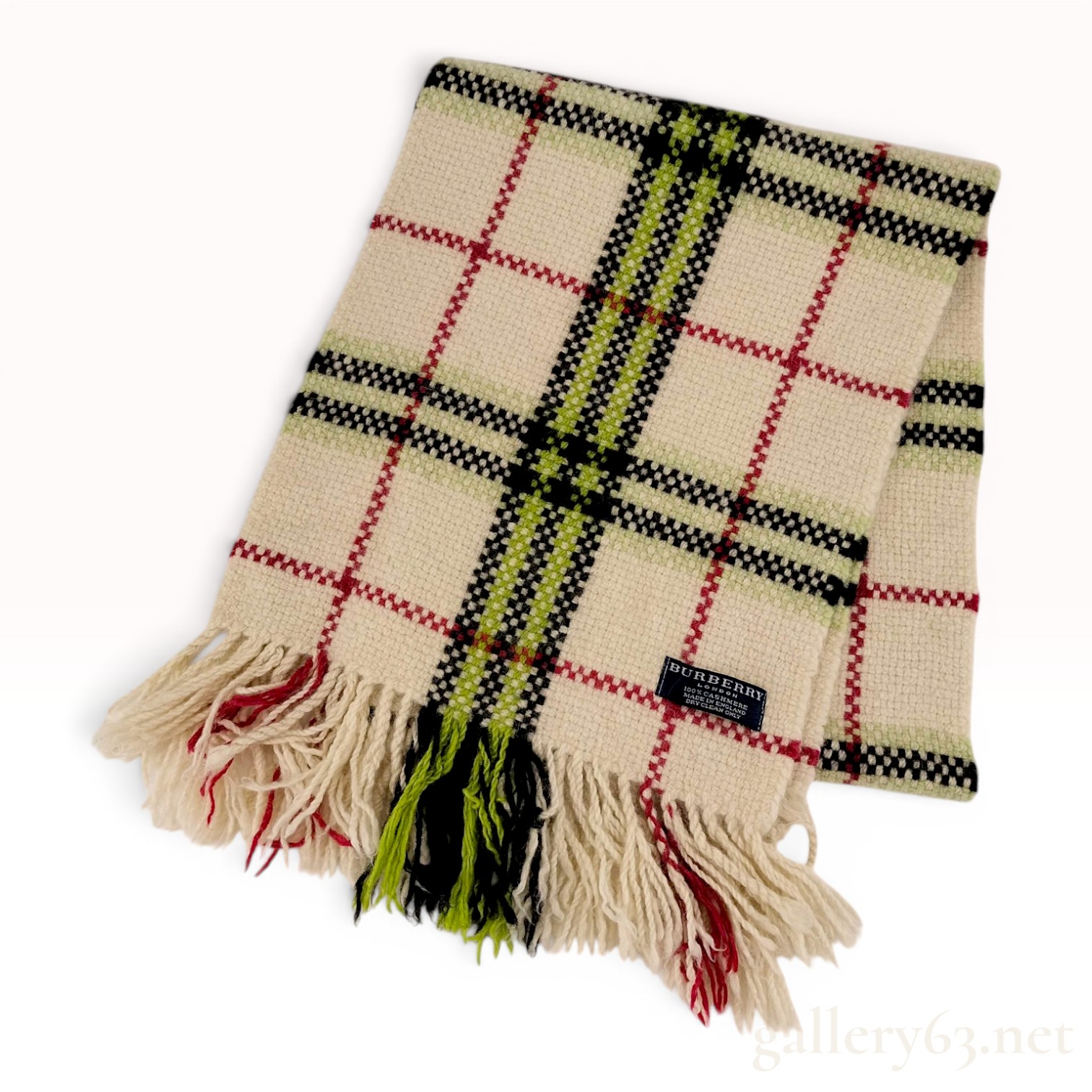Burberry London Cashmere Plaid Scarf