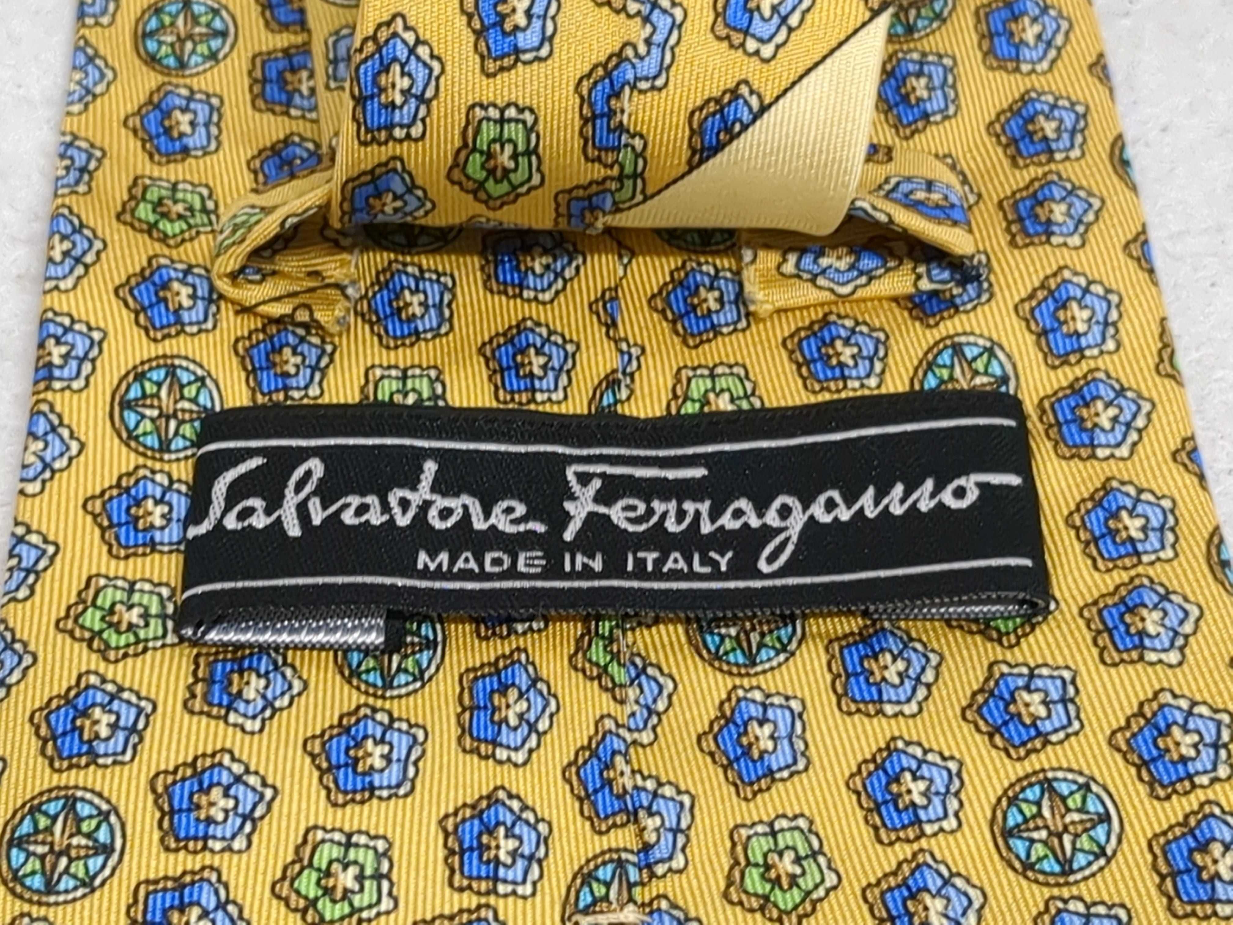 A Lot of Five Salvatore Ferragamo Silk Neckties