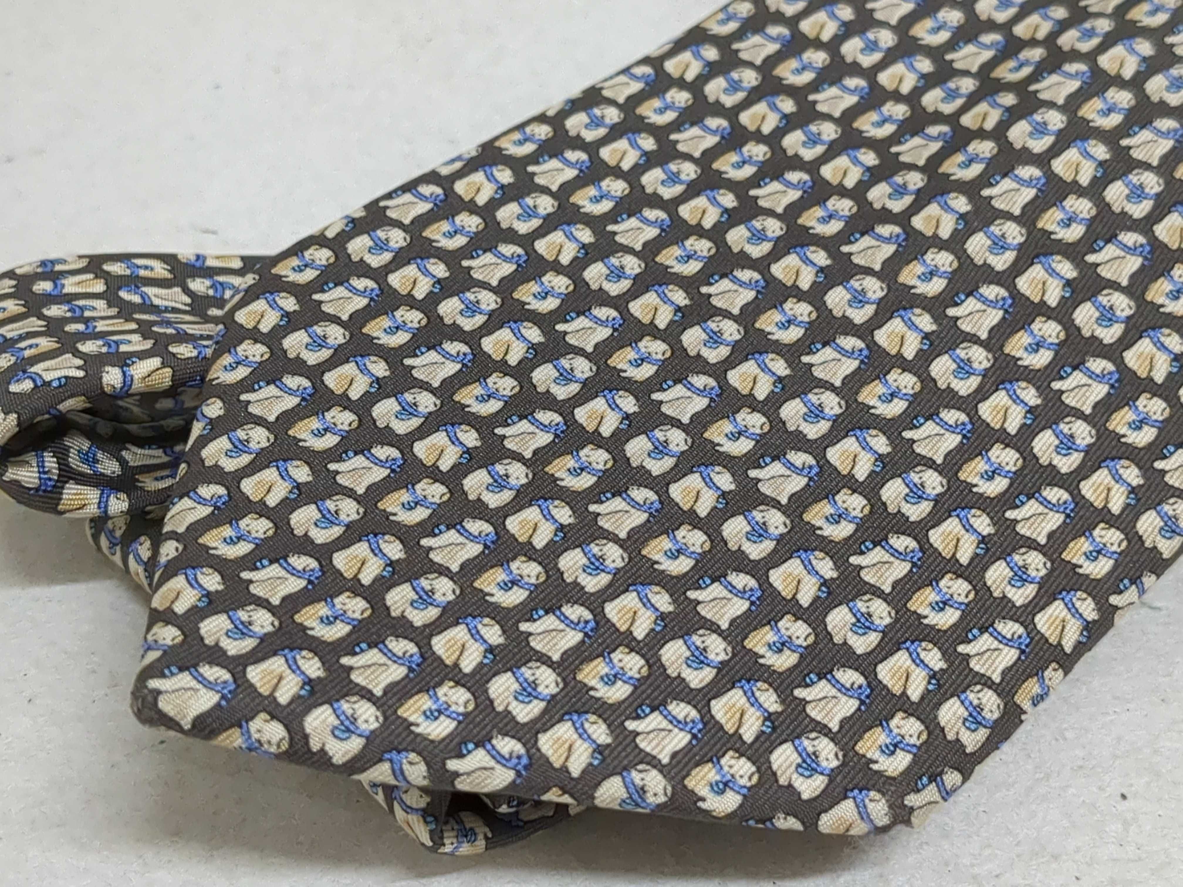 A Lot of Five Salvatore Ferragamo Silk Neckties