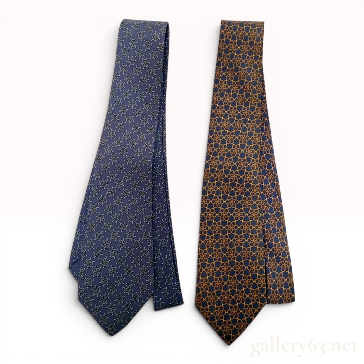 Two Hermes Paris Silk Neckties