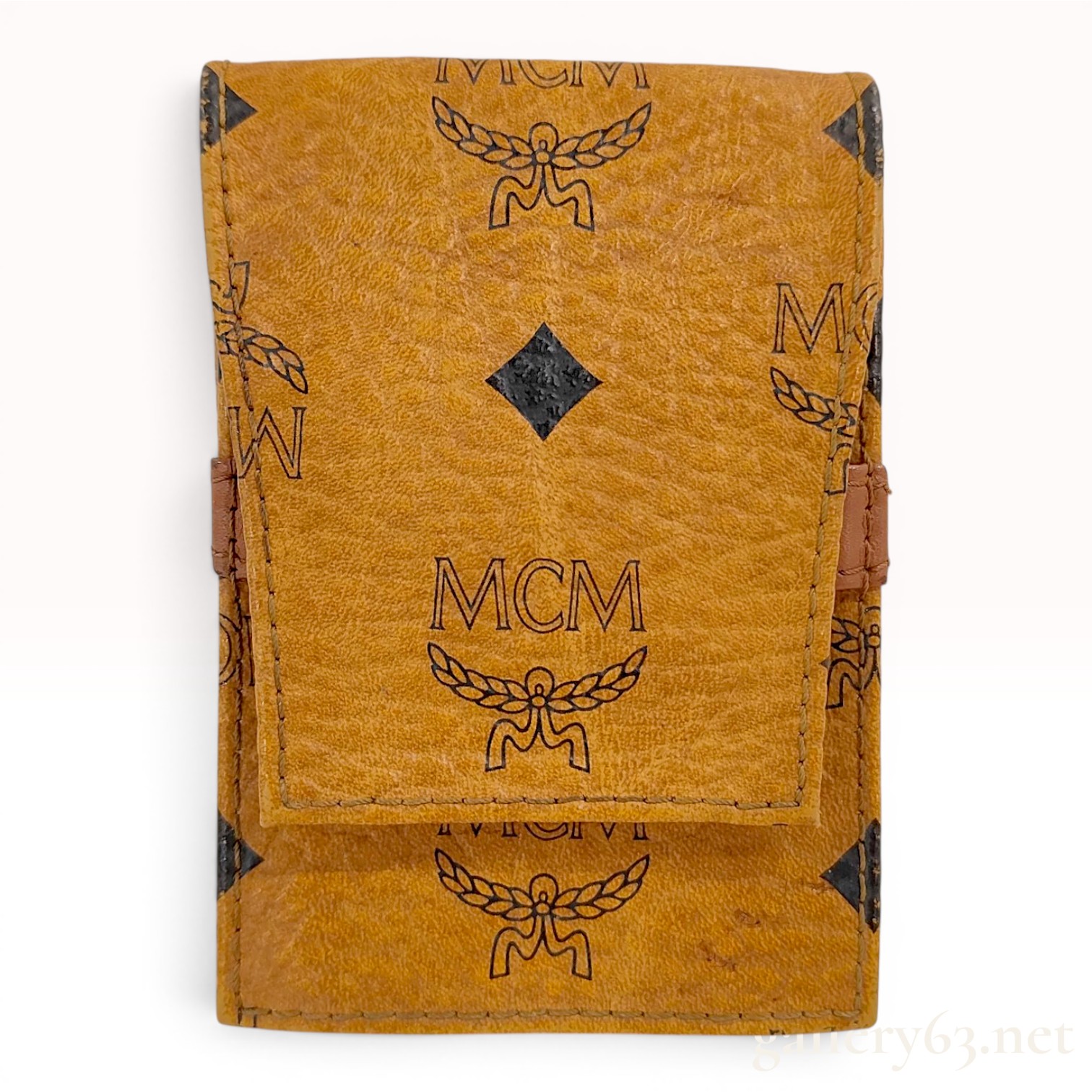 Vintage MCM Cognac Visetos Monogram Leather Belt Pouch