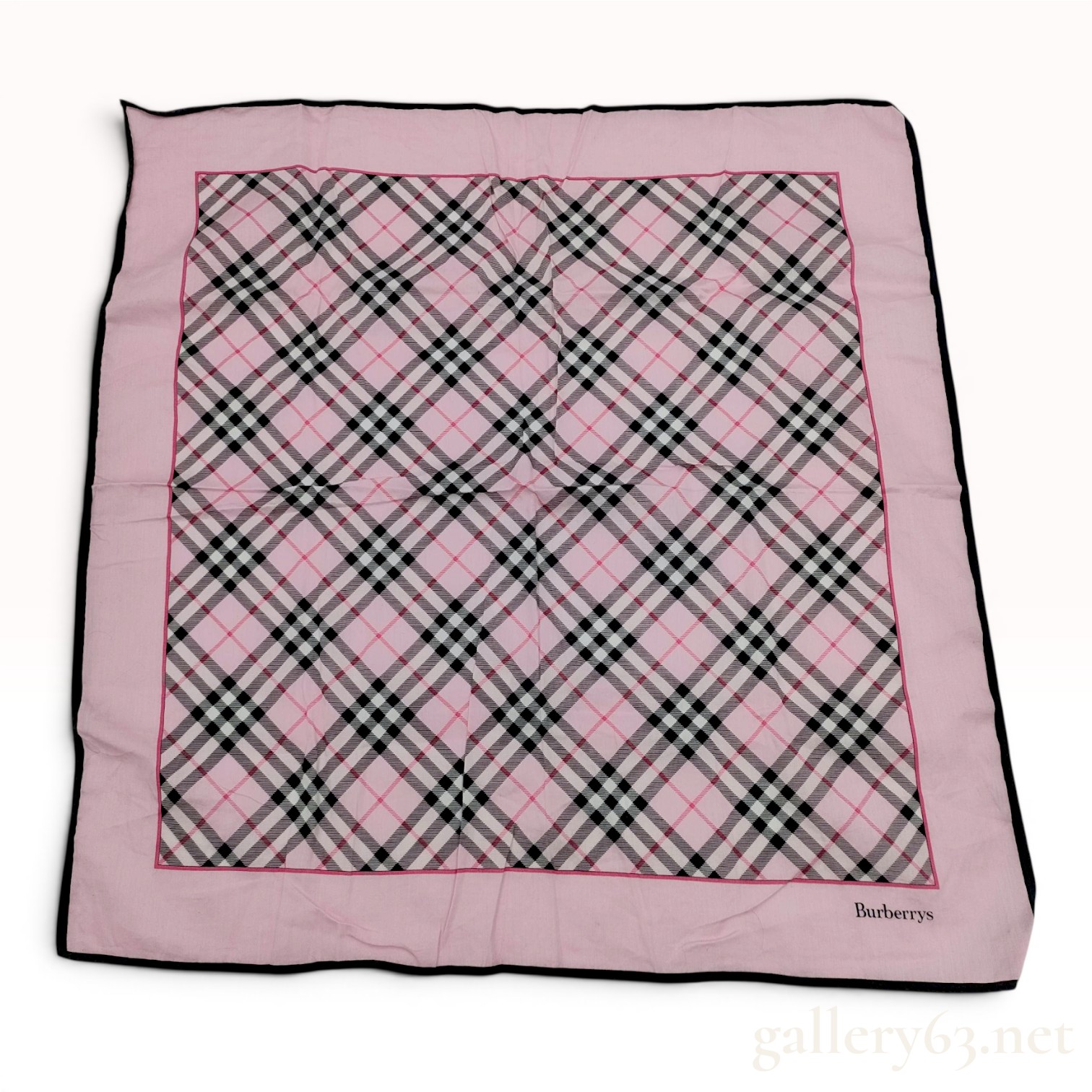 Vintage Burberrys Pink Nova Check Handkerchief