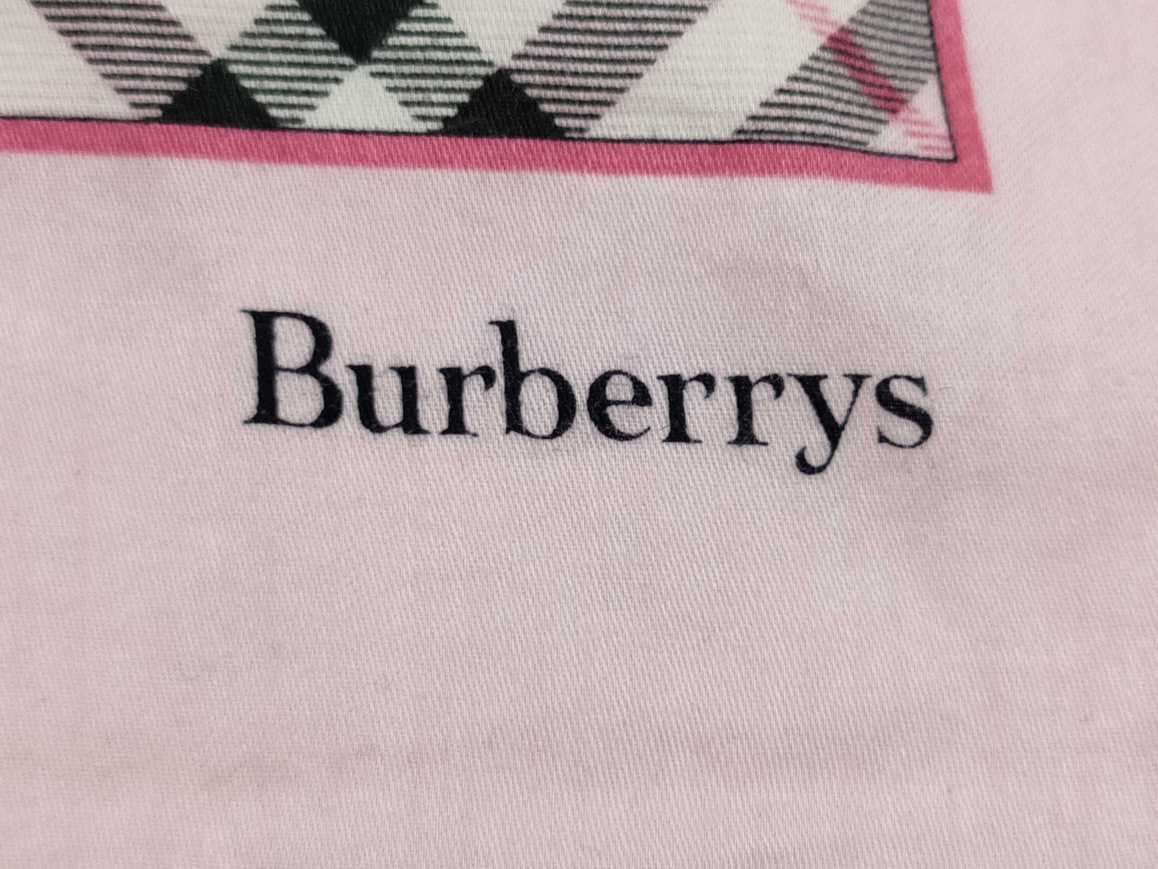 Vintage Burberrys Pink Nova Check Handkerchief