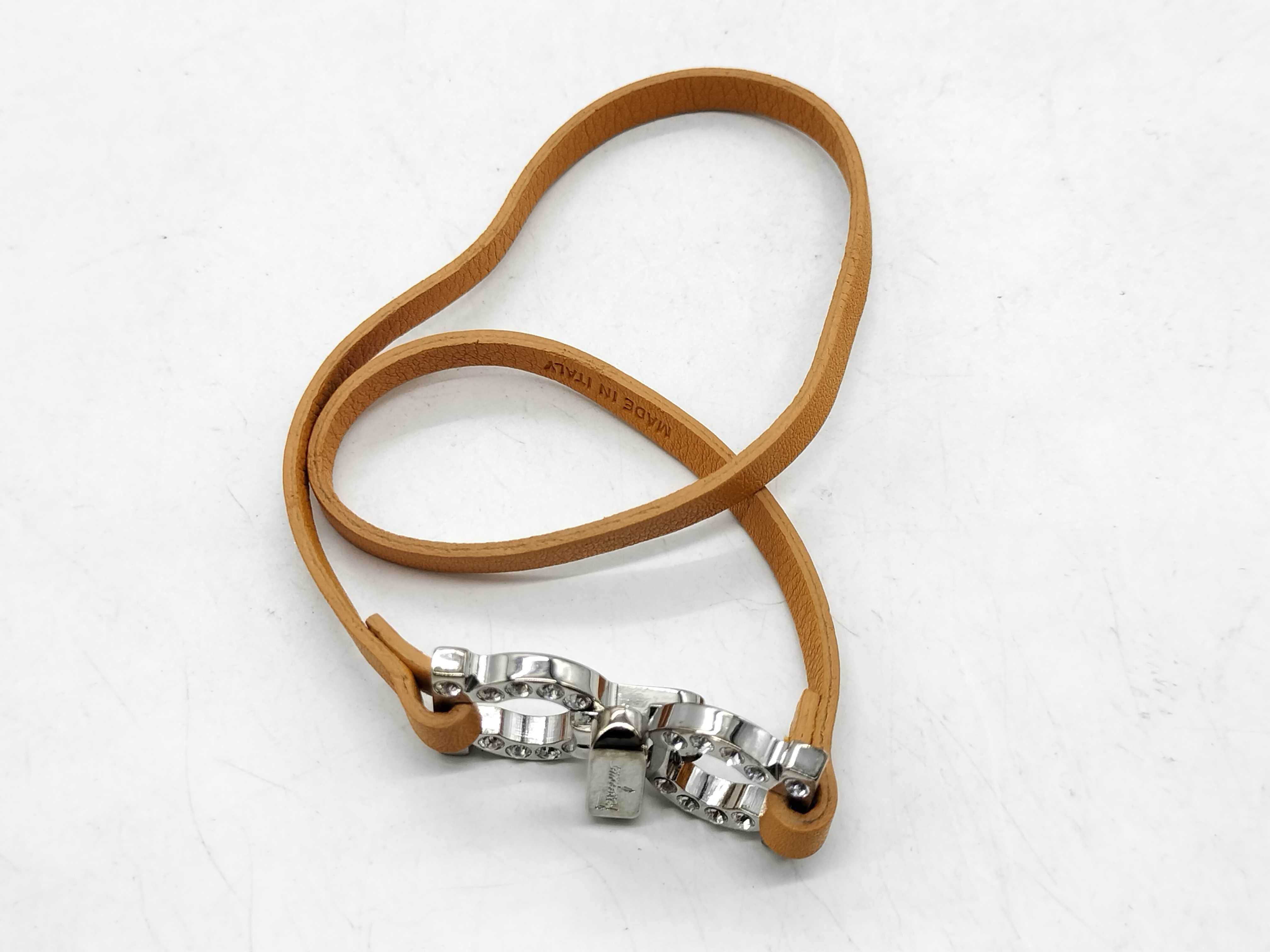 Salvatore Ferragamo Gancini Double Wrap Leather Bracelet